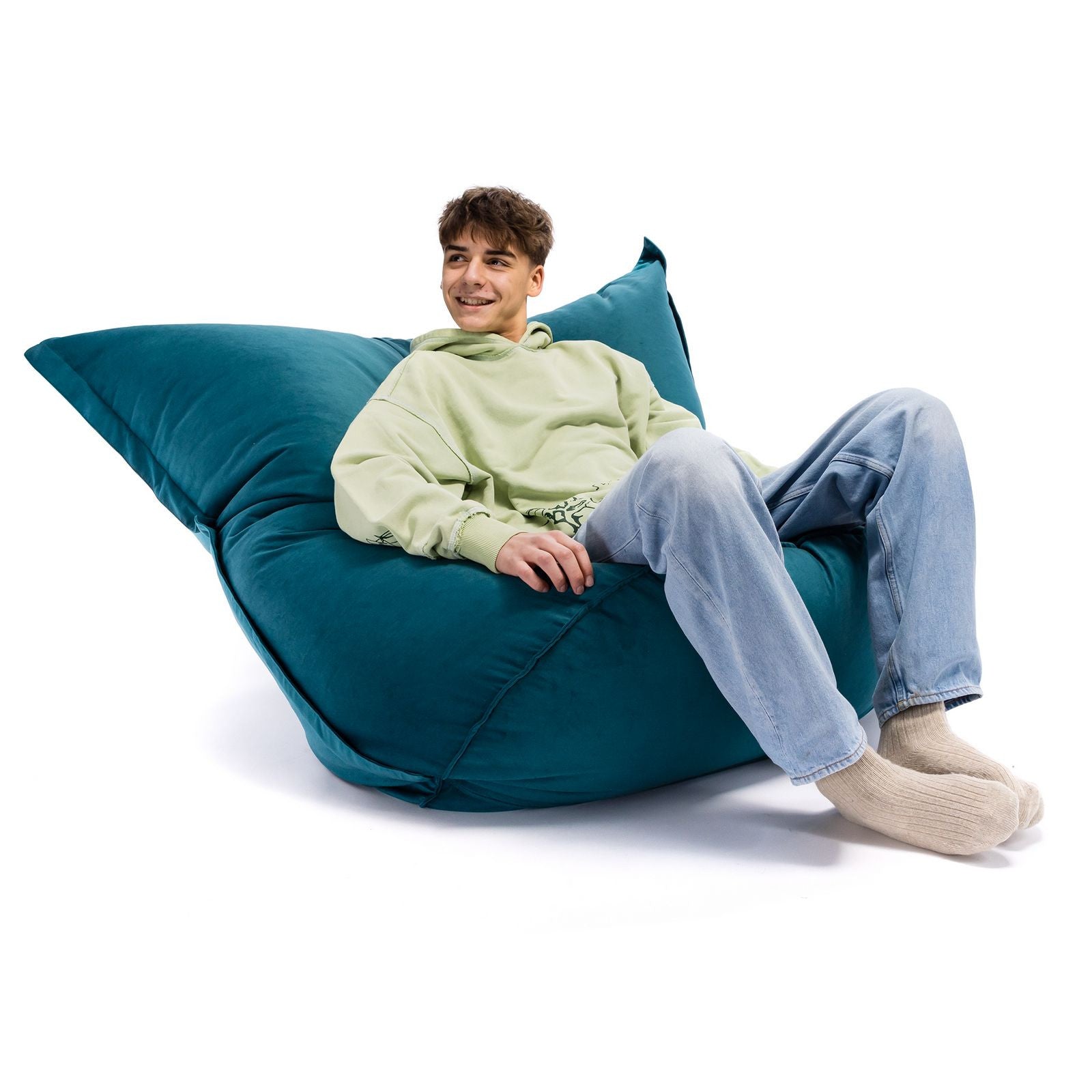 Pouf Cuscino Sacco in tessuto Velluto Velour Sfoderabile