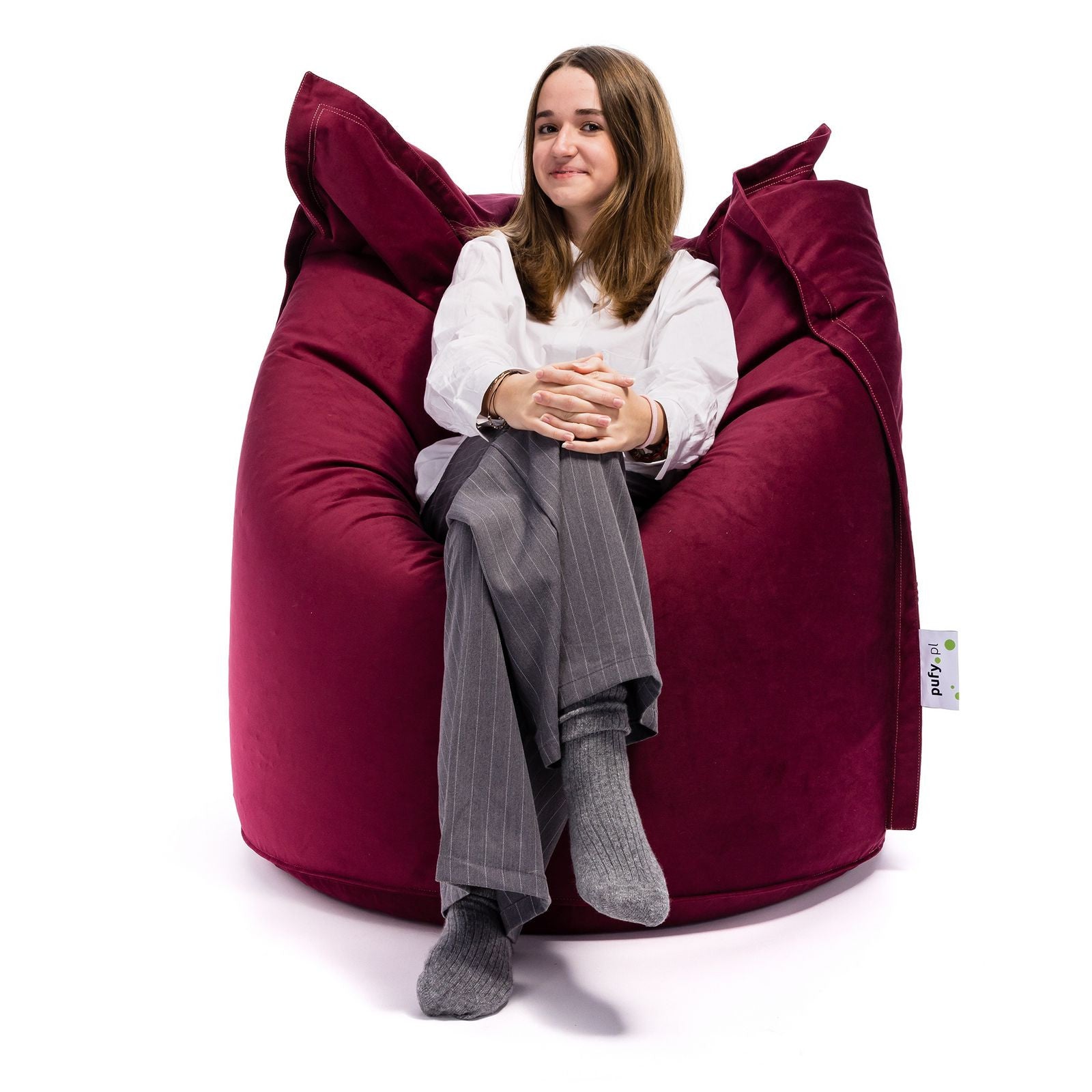 Pouf Cuscino Sacco in tessuto Velluto Velour Sfoderabile