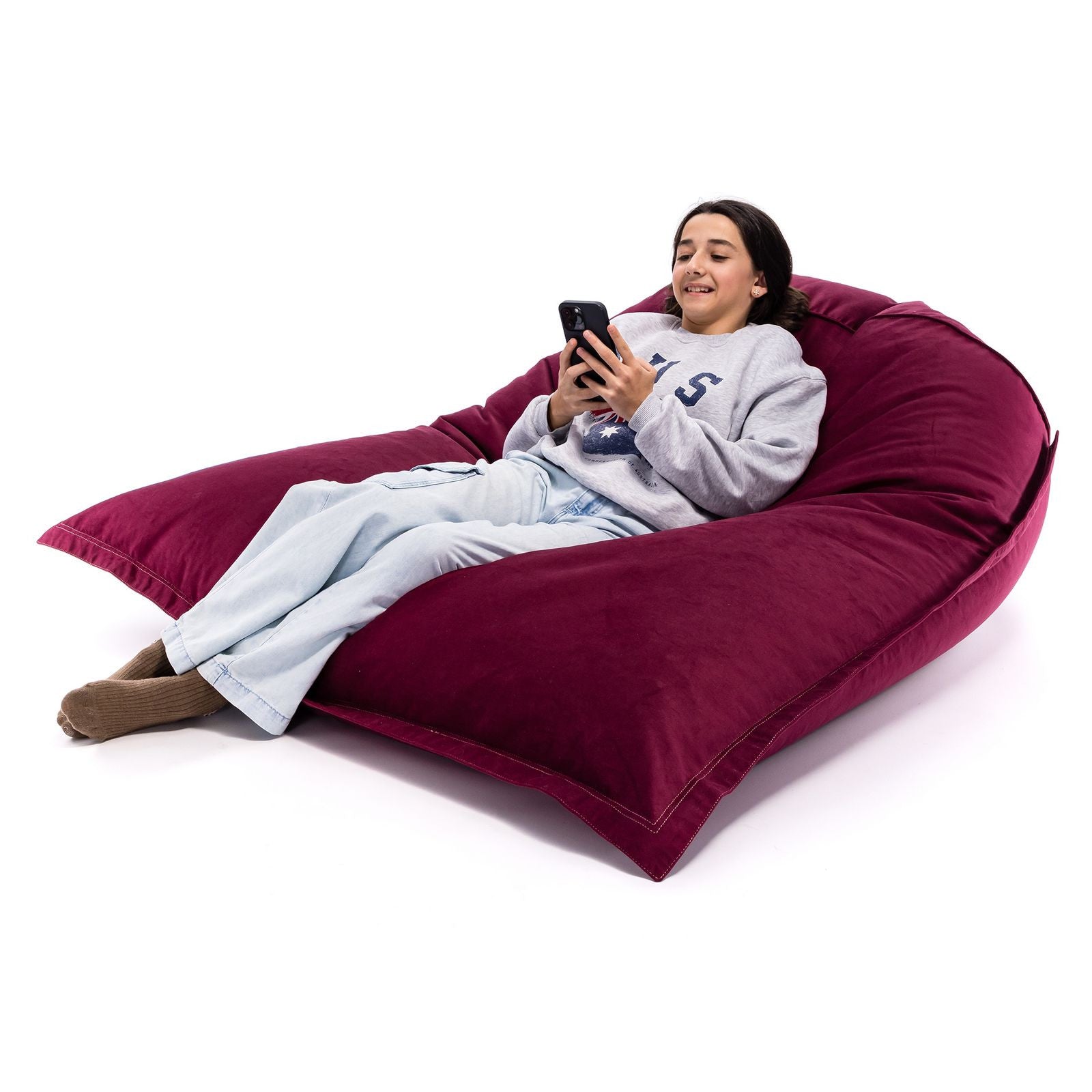 Pouf Cuscino Sacco in tessuto Velluto Velour Sfoderabile