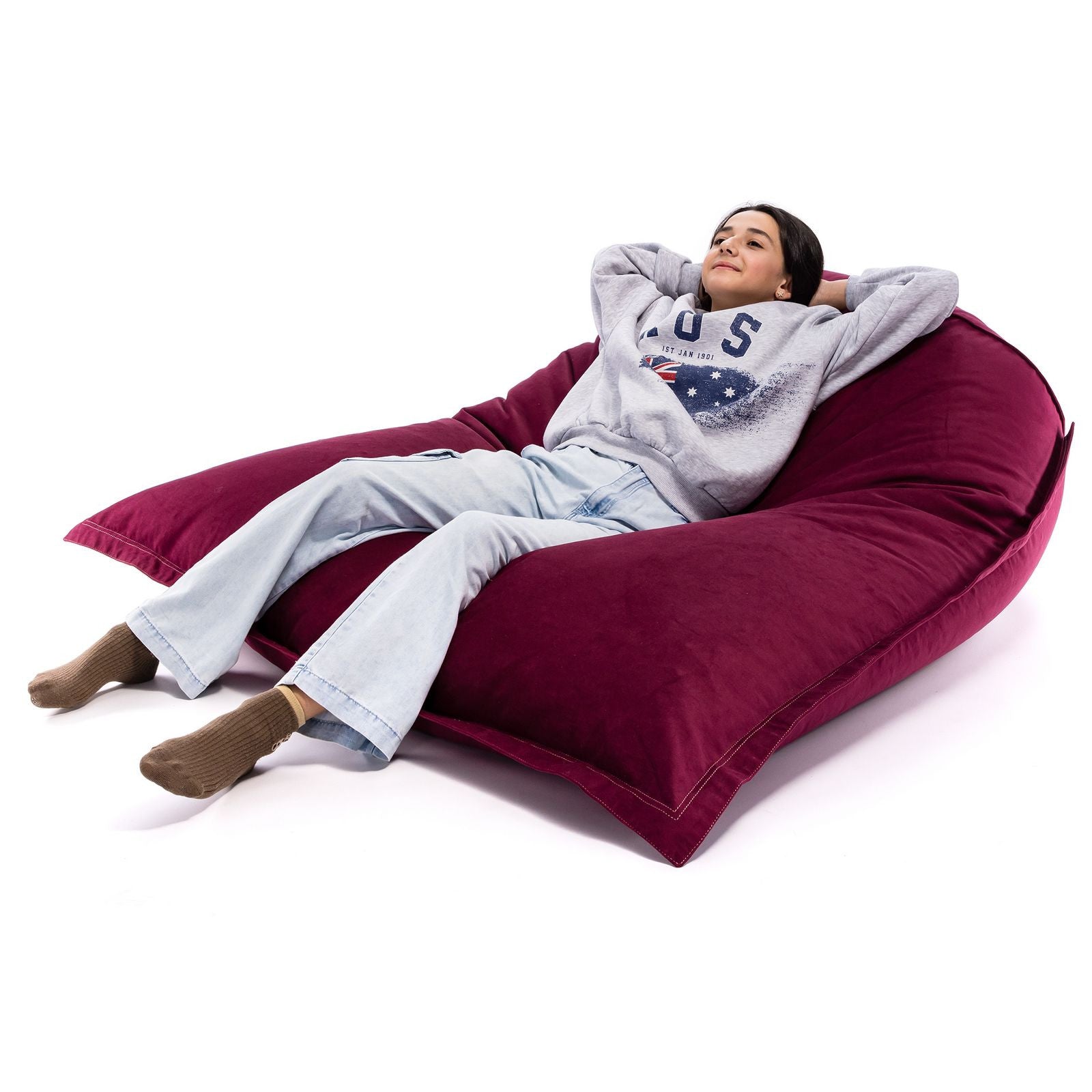 Pouf Cuscino Sacco in tessuto Velluto Velour Sfoderabile