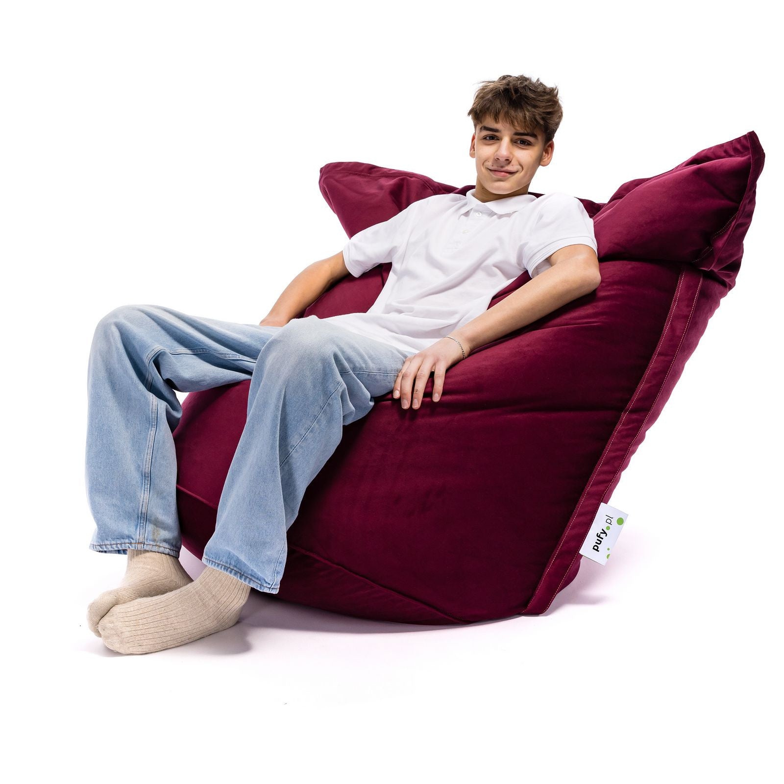 Pouf Cuscino Sacco in tessuto Velluto Velour Sfoderabile