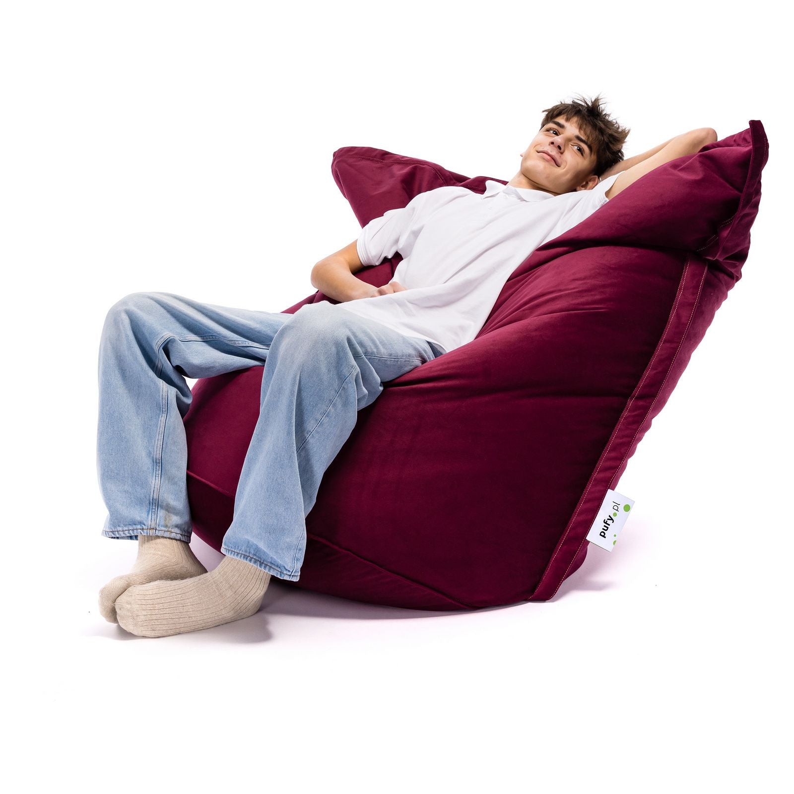 Pouf Cuscino Sacco in tessuto Velluto Velour Sfoderabile