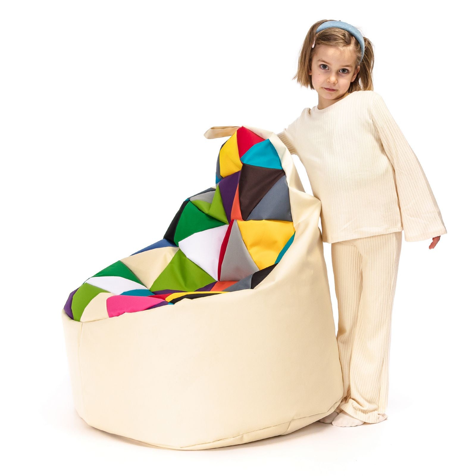 Pouf poltrona sacco seduta yoko patchwork poliestere