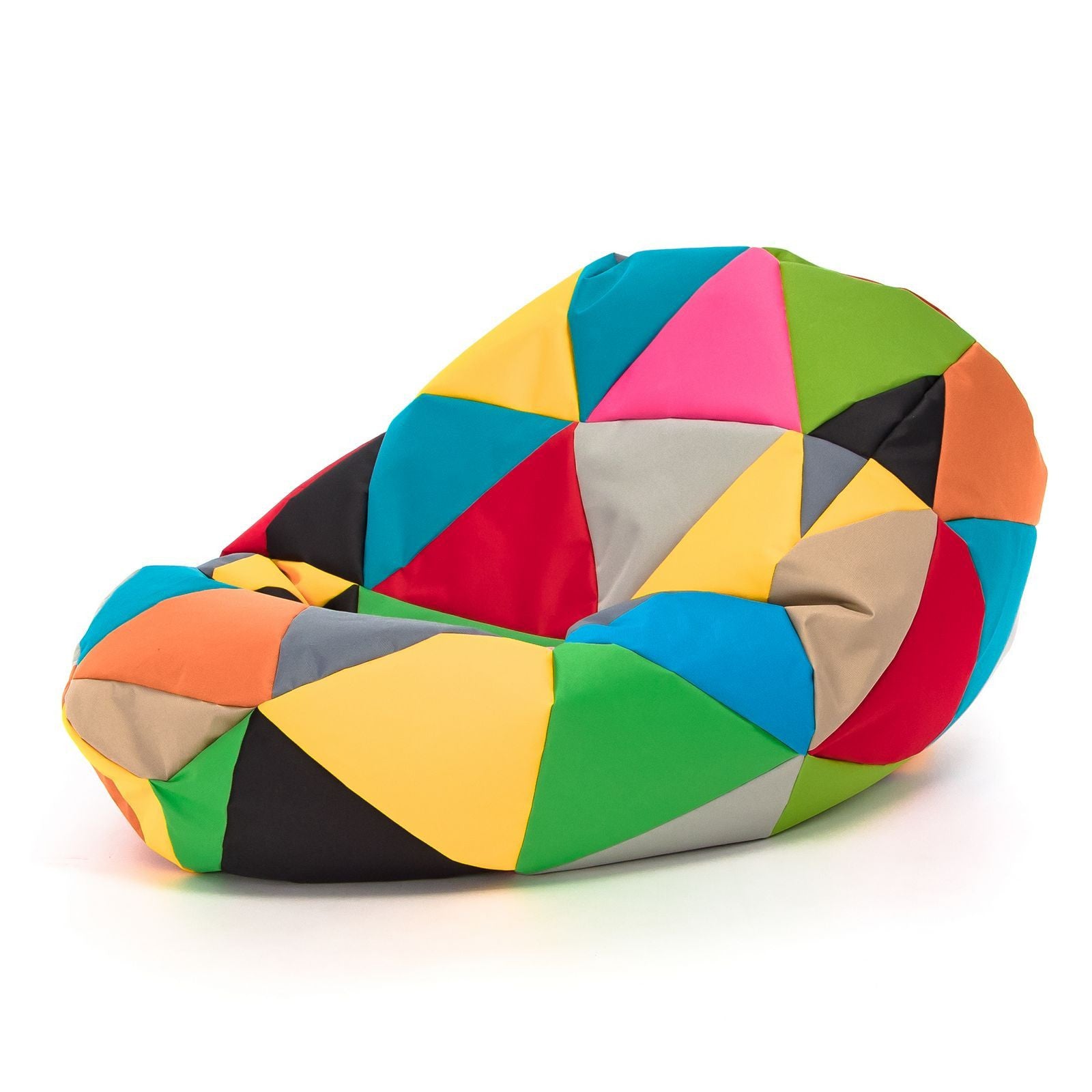 Pouf Poltrona Sacco L Patchwork Design in Ecopelle