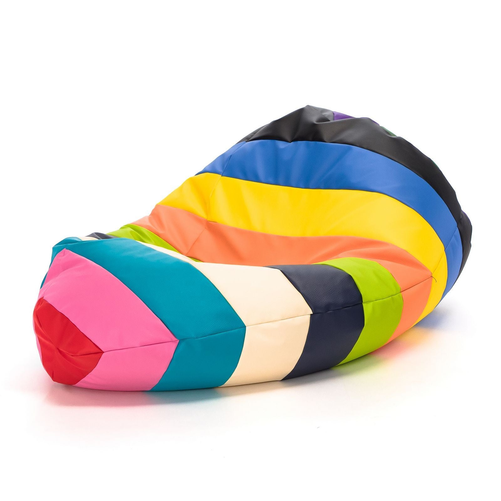 Pouf Poltrona Sacco L Patchwork Design in Ecopelle