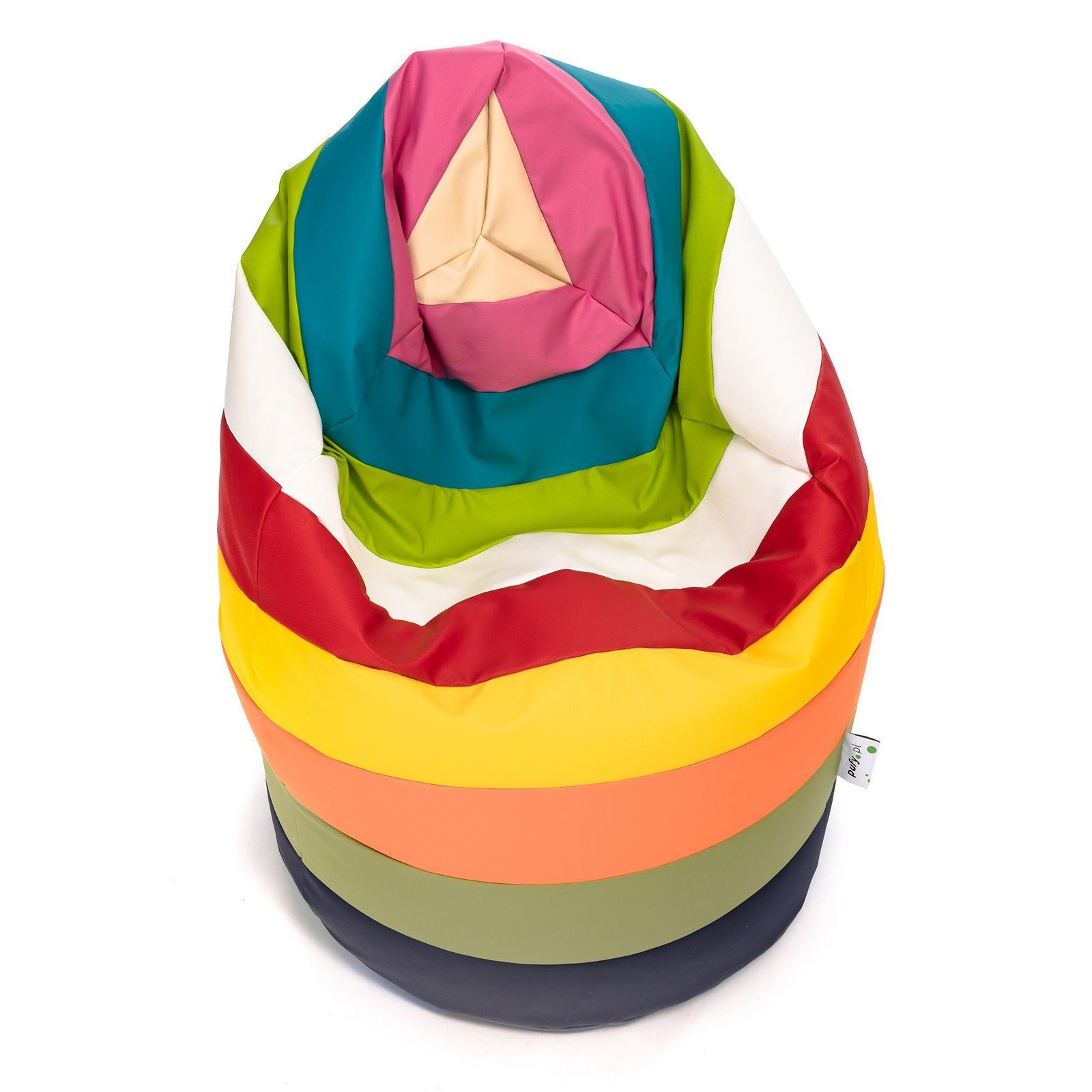 Pouf Poltrona Sacco L Patchwork Design in Ecopelle