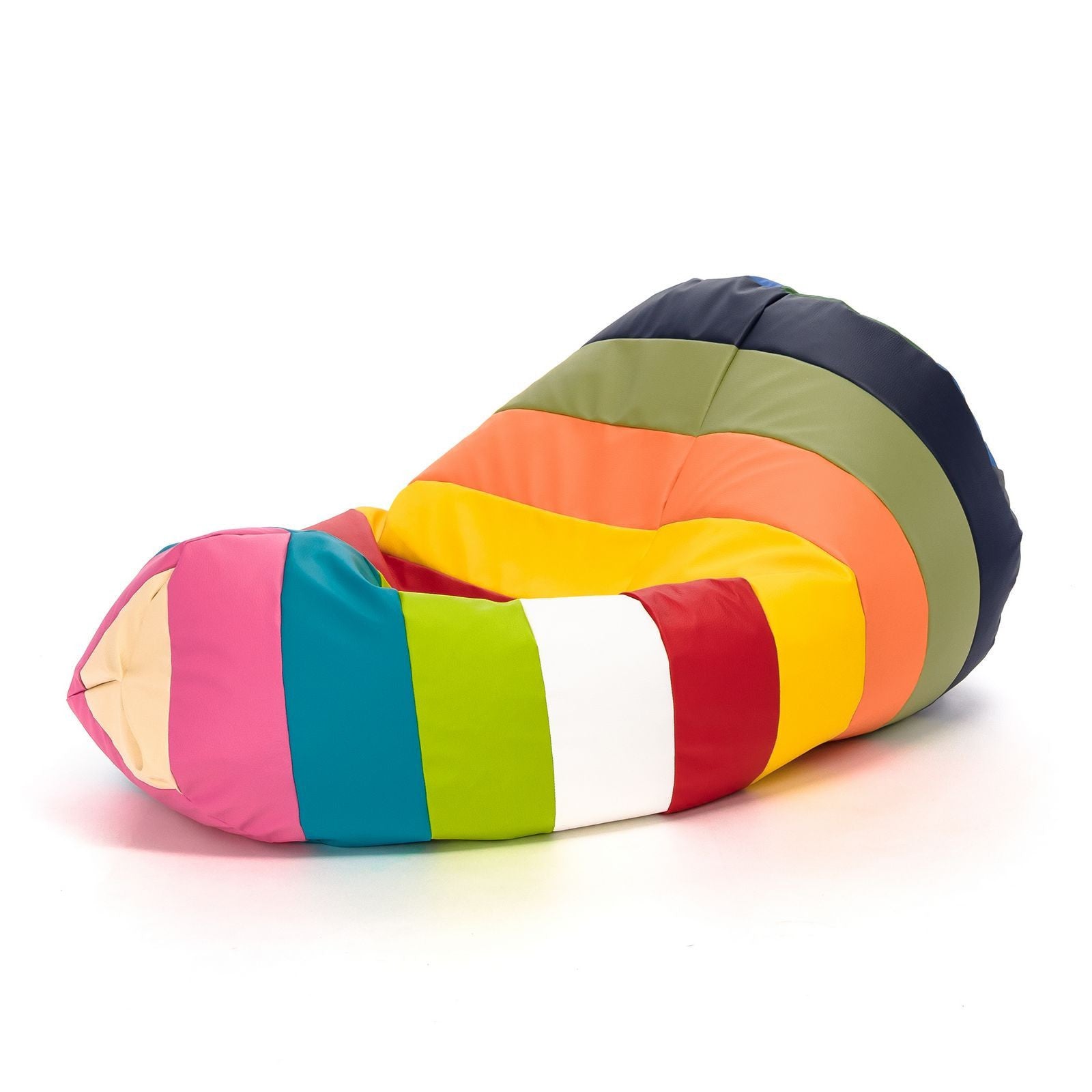 Pouf Poltrona Sacco L Patchwork Design in Ecopelle