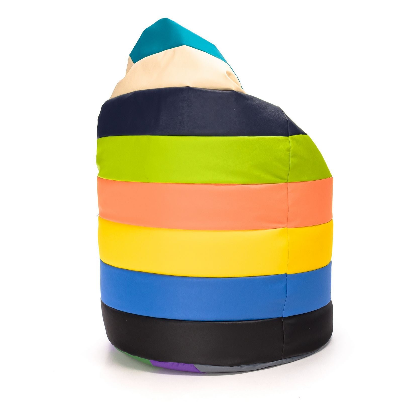 Pouf Poltrona Sacco L Patchwork Design in Ecopelle