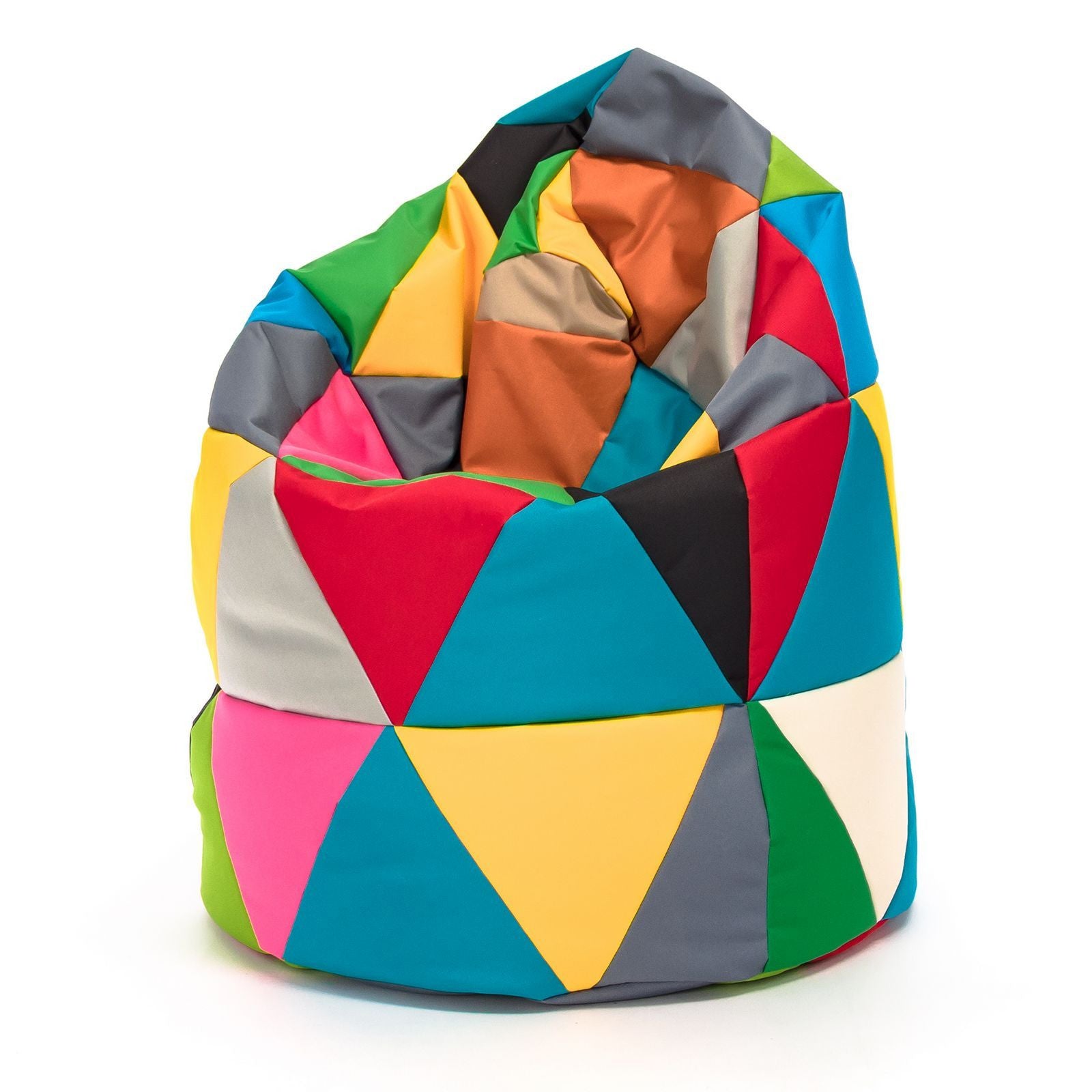 Pouf Poltrona Sacco L Patchwork Design in Ecopelle
