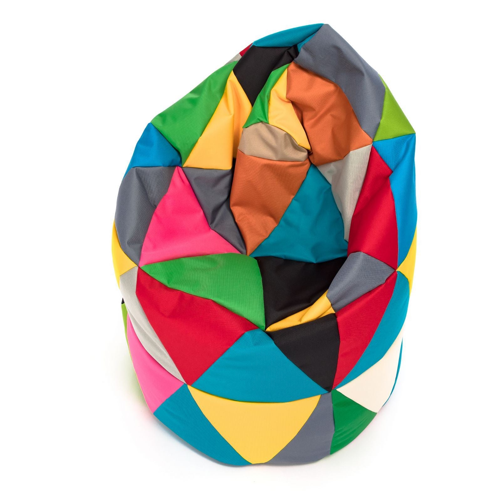 Pouf Poltrona Sacco L Patchwork Design in Ecopelle