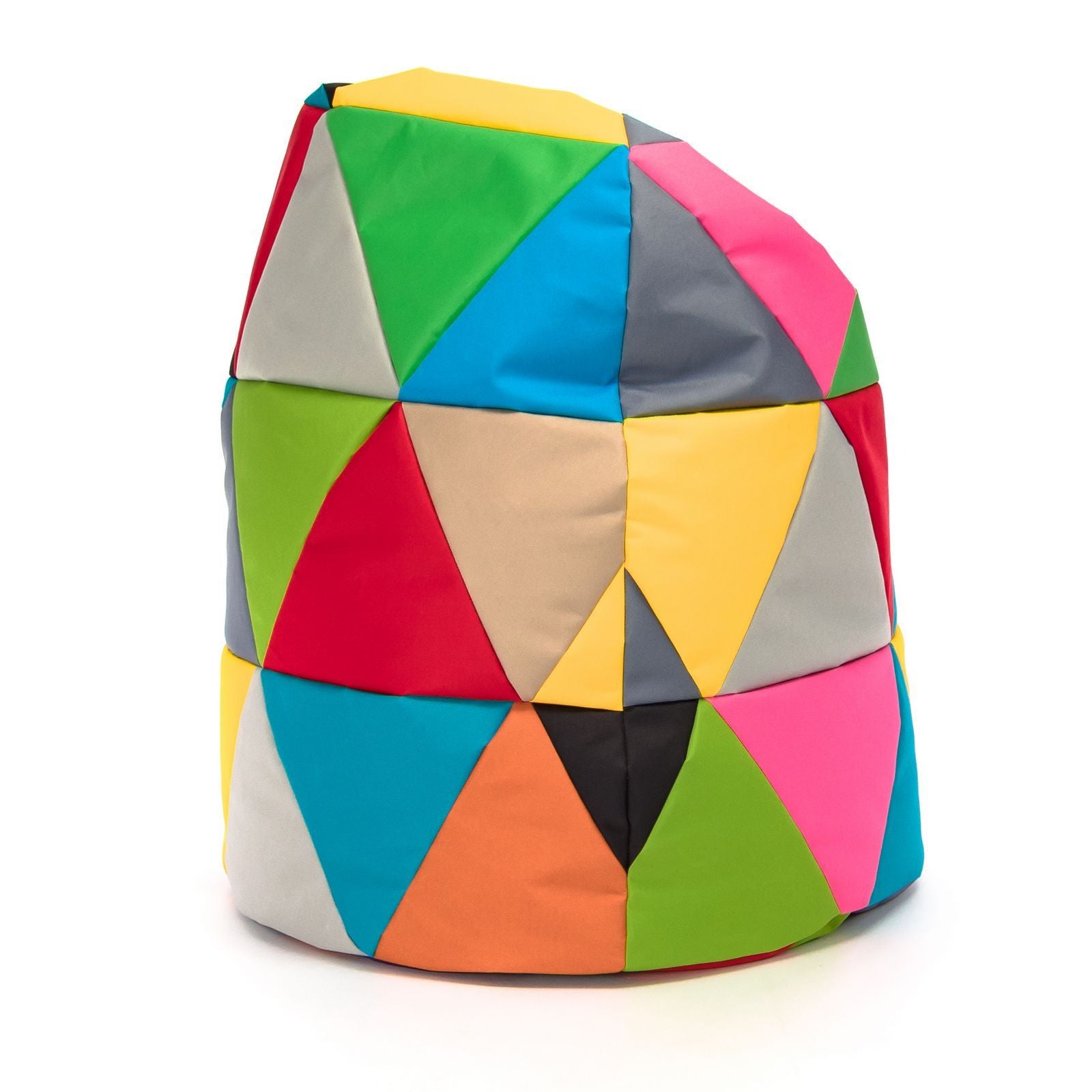 Pouf Poltrona Sacco L Patchwork Design in Ecopelle