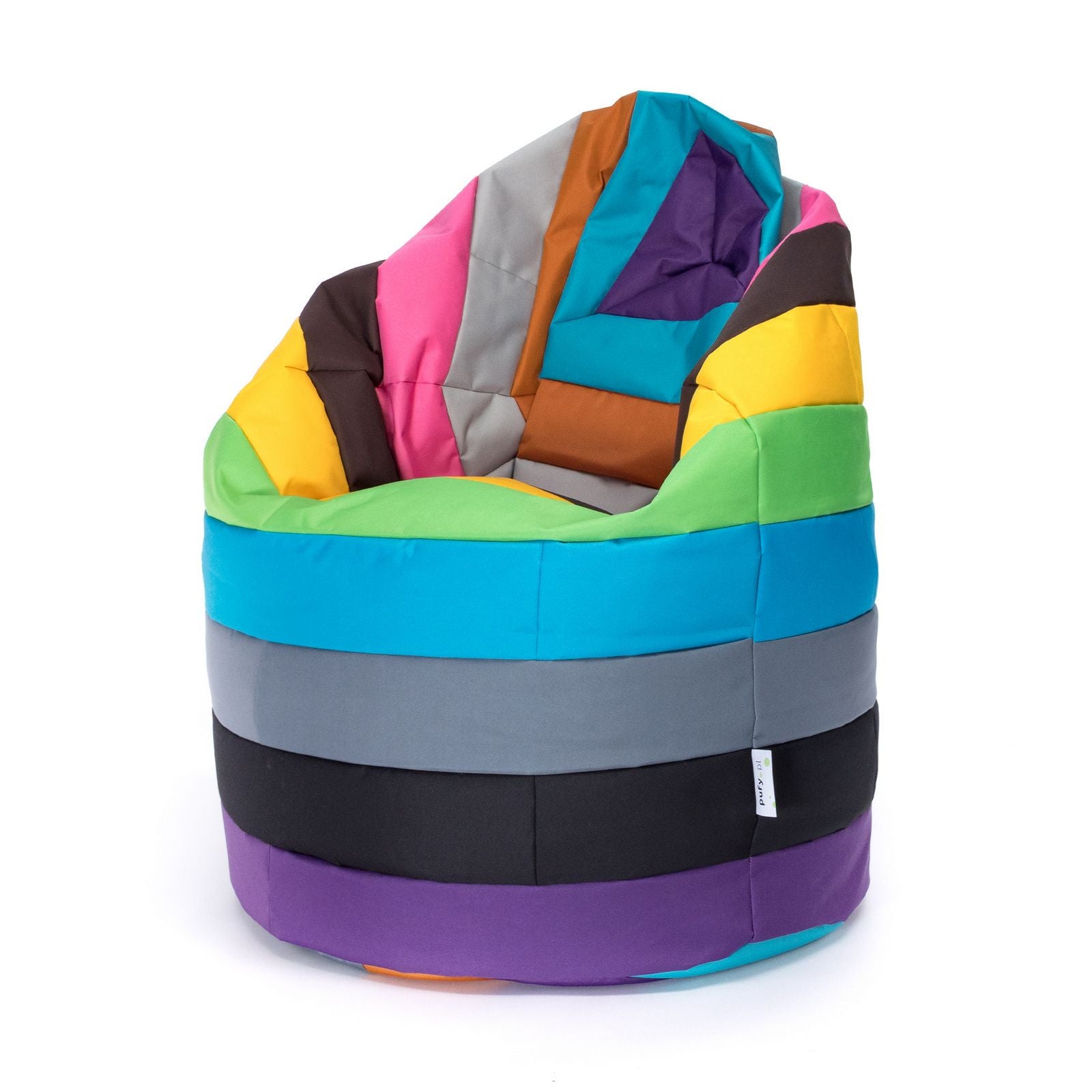 Pouf Poltrona Sacco L Patchwork Design in Poliestere