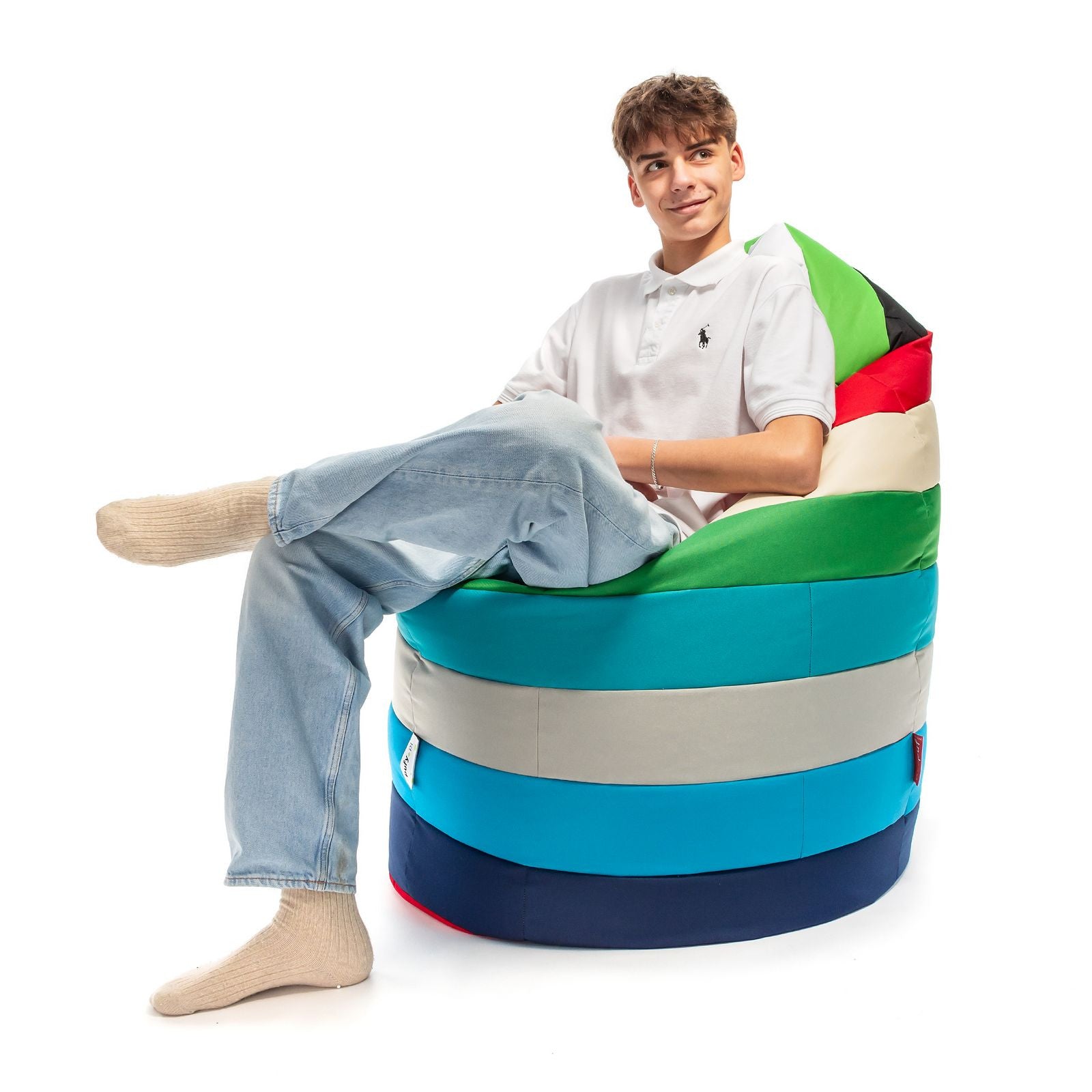 Pouf Poltrona Sacco L Patchwork Design in Poliestere