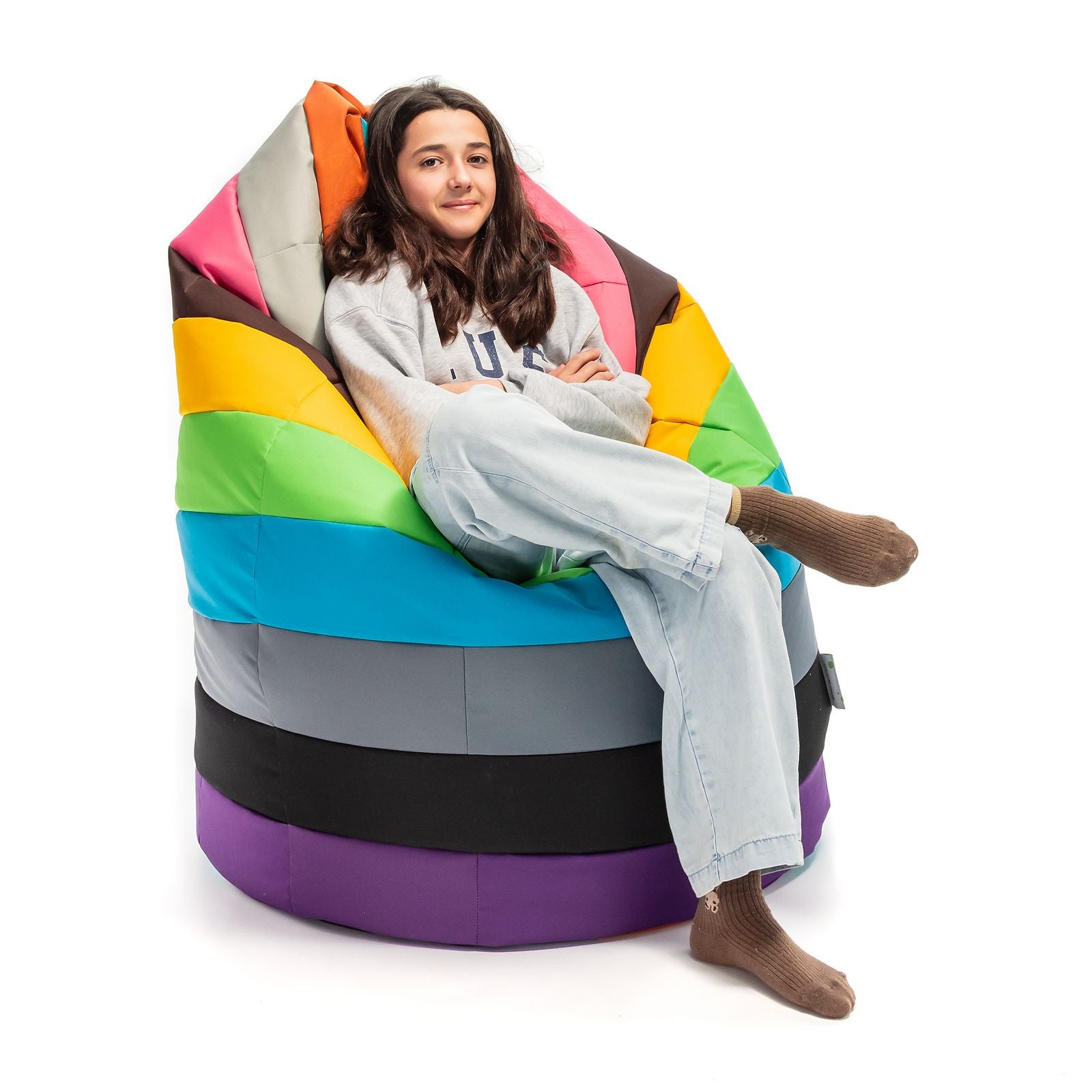 Pouf Poltrona Sacco L Patchwork Design in Poliestere