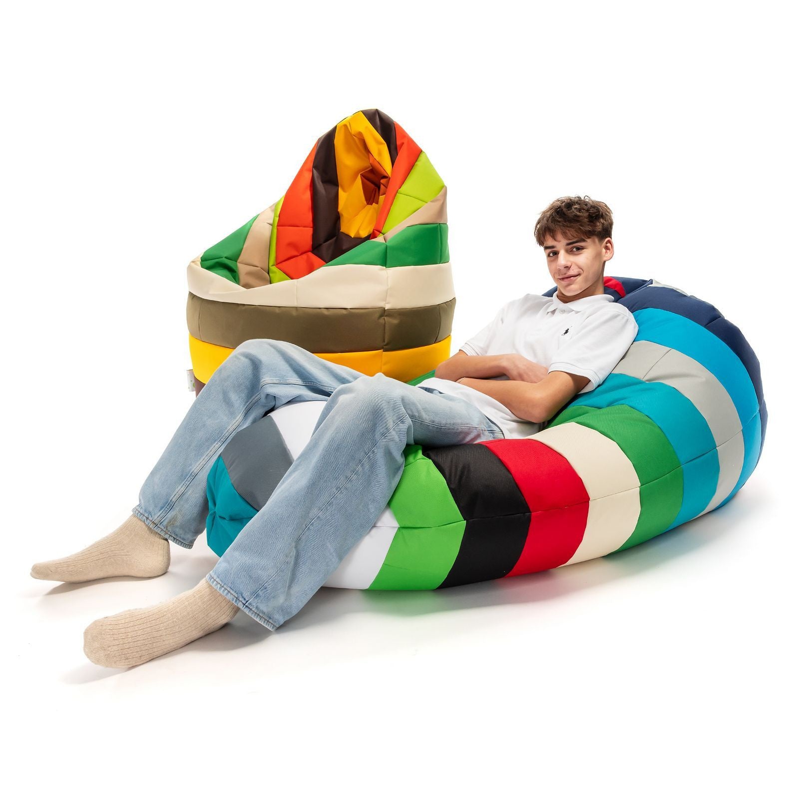 Pouf Poltrona Sacco XL Patchwork Design in Poliestere