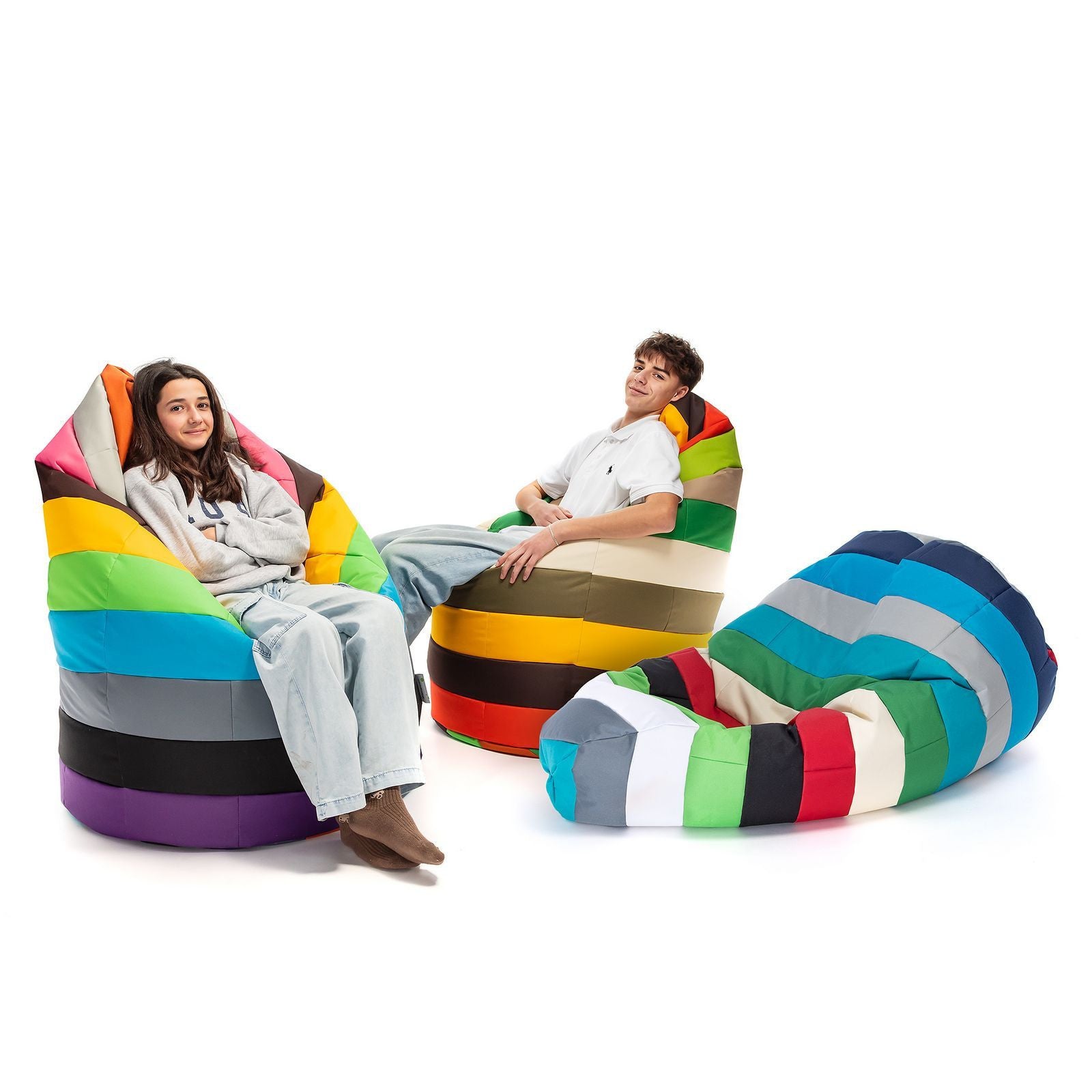 Pouf Poltrona Sacco XL Patchwork Design in Poliestere