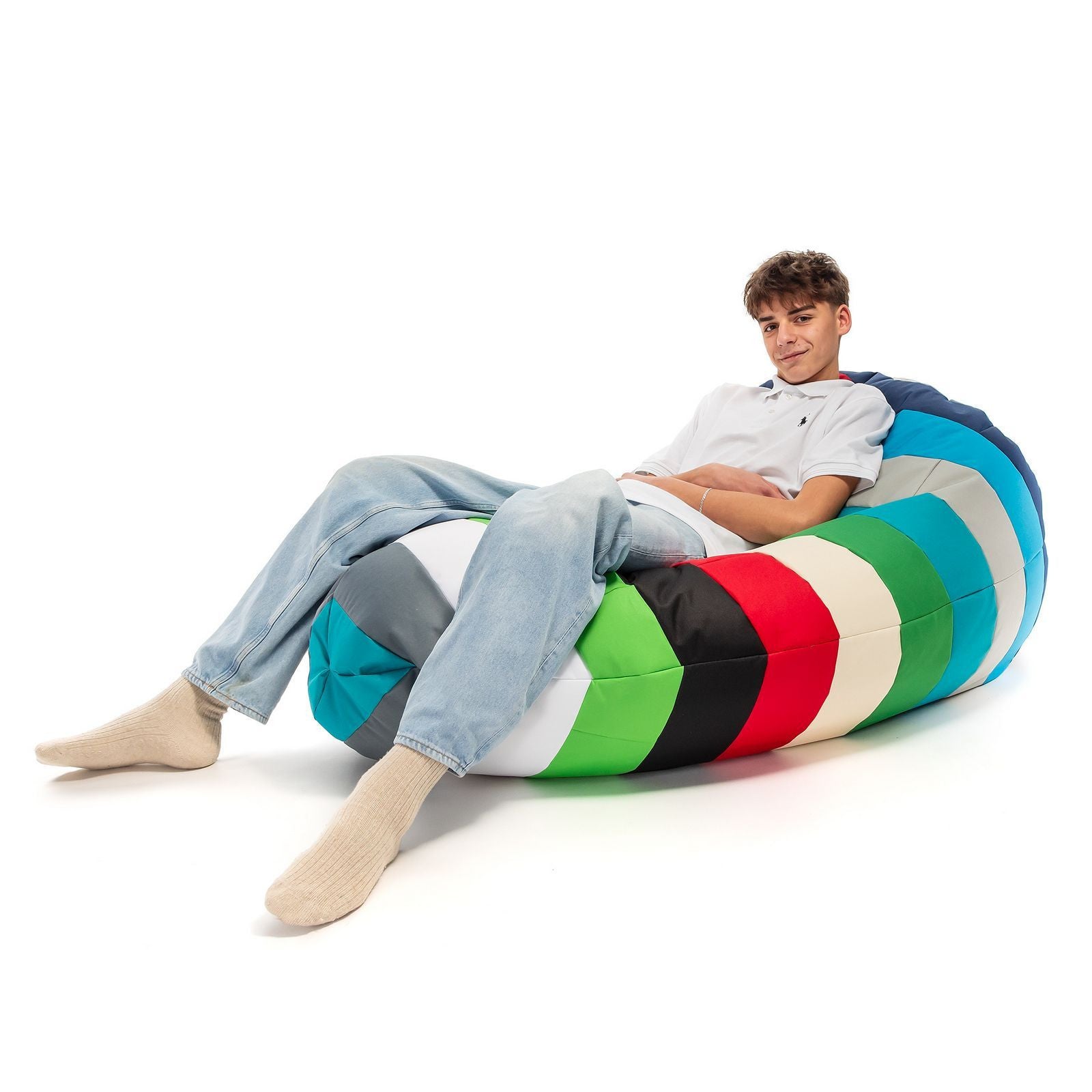 Pouf Poltrona Sacco XL Patchwork Design in Poliestere