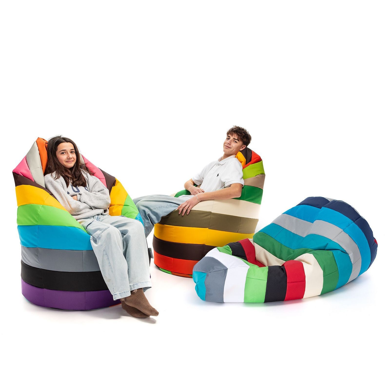 Pouf Poltrona Sacco XL Patchwork Design in Poliestere