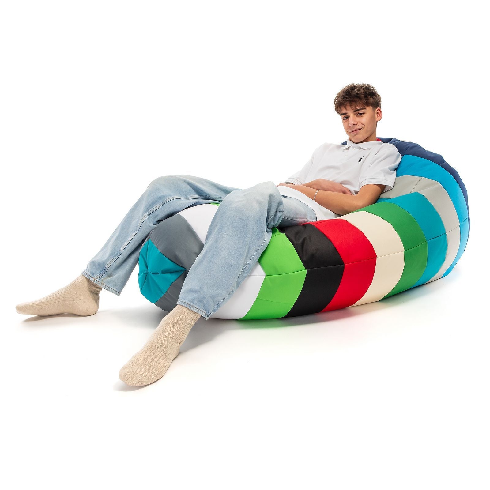 Pouf Poltrona Sacco XL Patchwork Design in Poliestere
