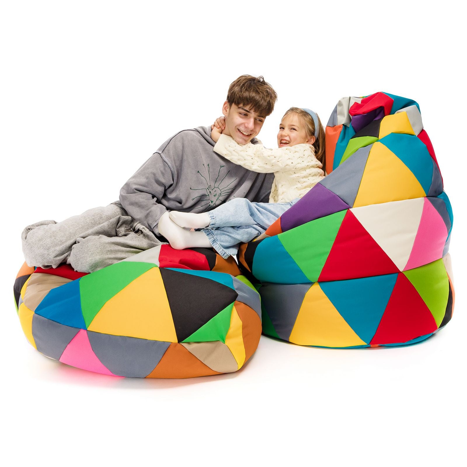 Pouf Poltrona Sacco XL Patchwork Design in Poliestere