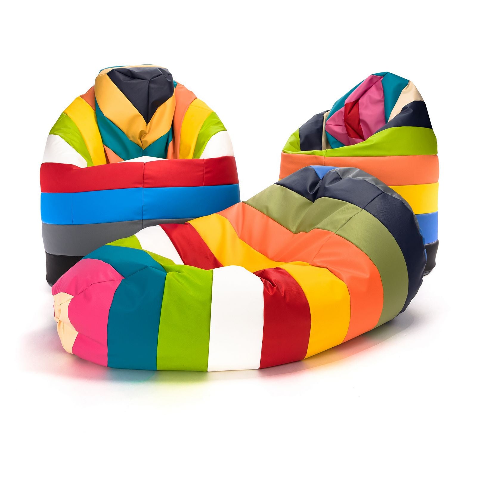 Pouf Poltrona Sacco XL Patchwork Design in Ecopelle