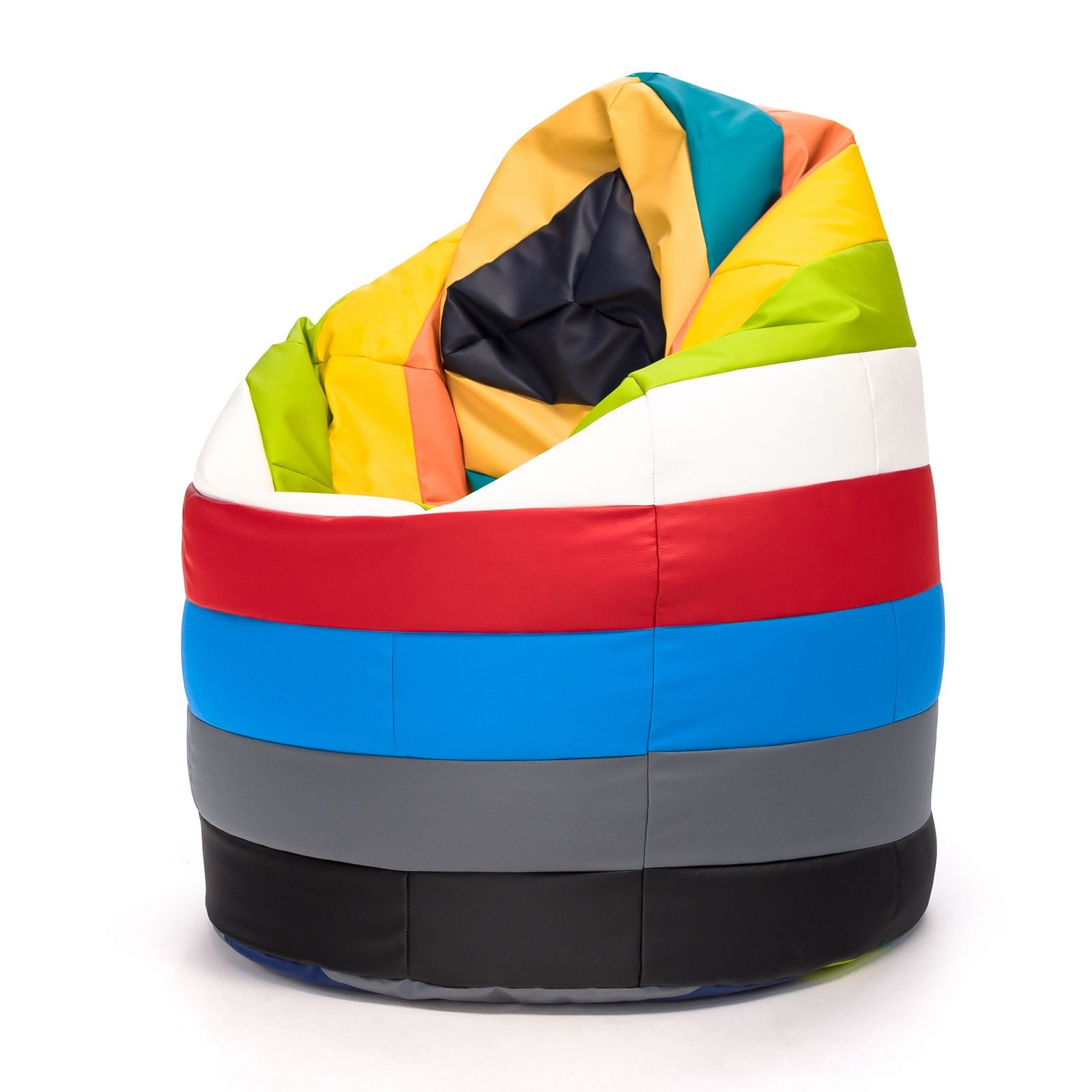 Pouf Poltrona Sacco XL Patchwork Design in Ecopelle