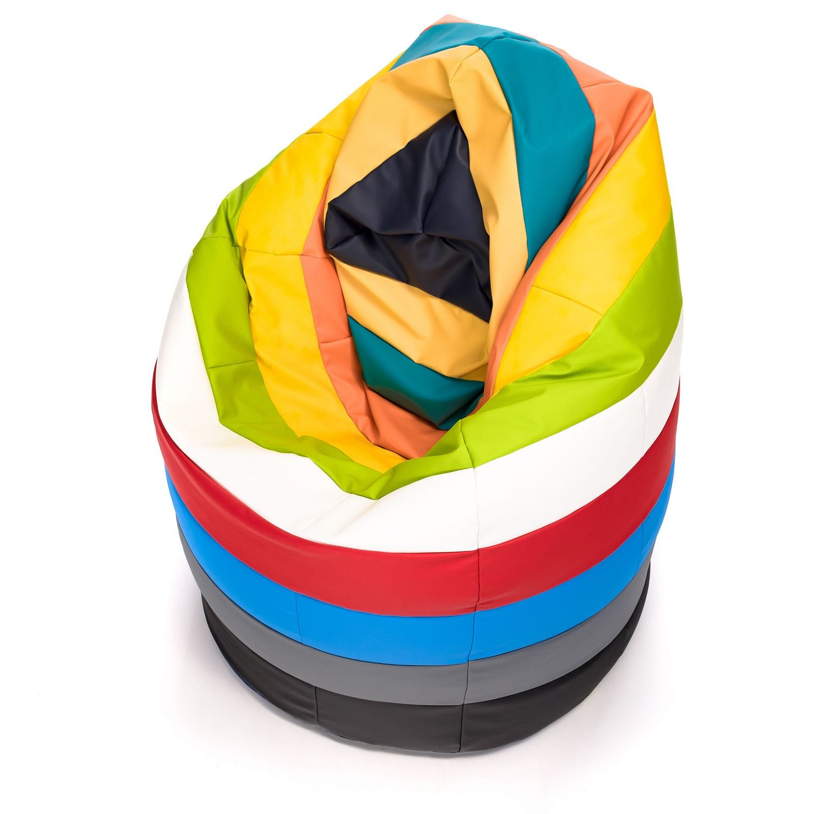 Pouf Poltrona Sacco XL Patchwork Design in Ecopelle
