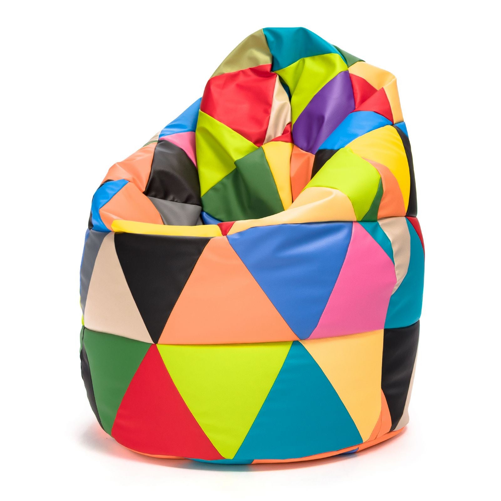 Pouf Poltrona Sacco XL Patchwork Design in Ecopelle