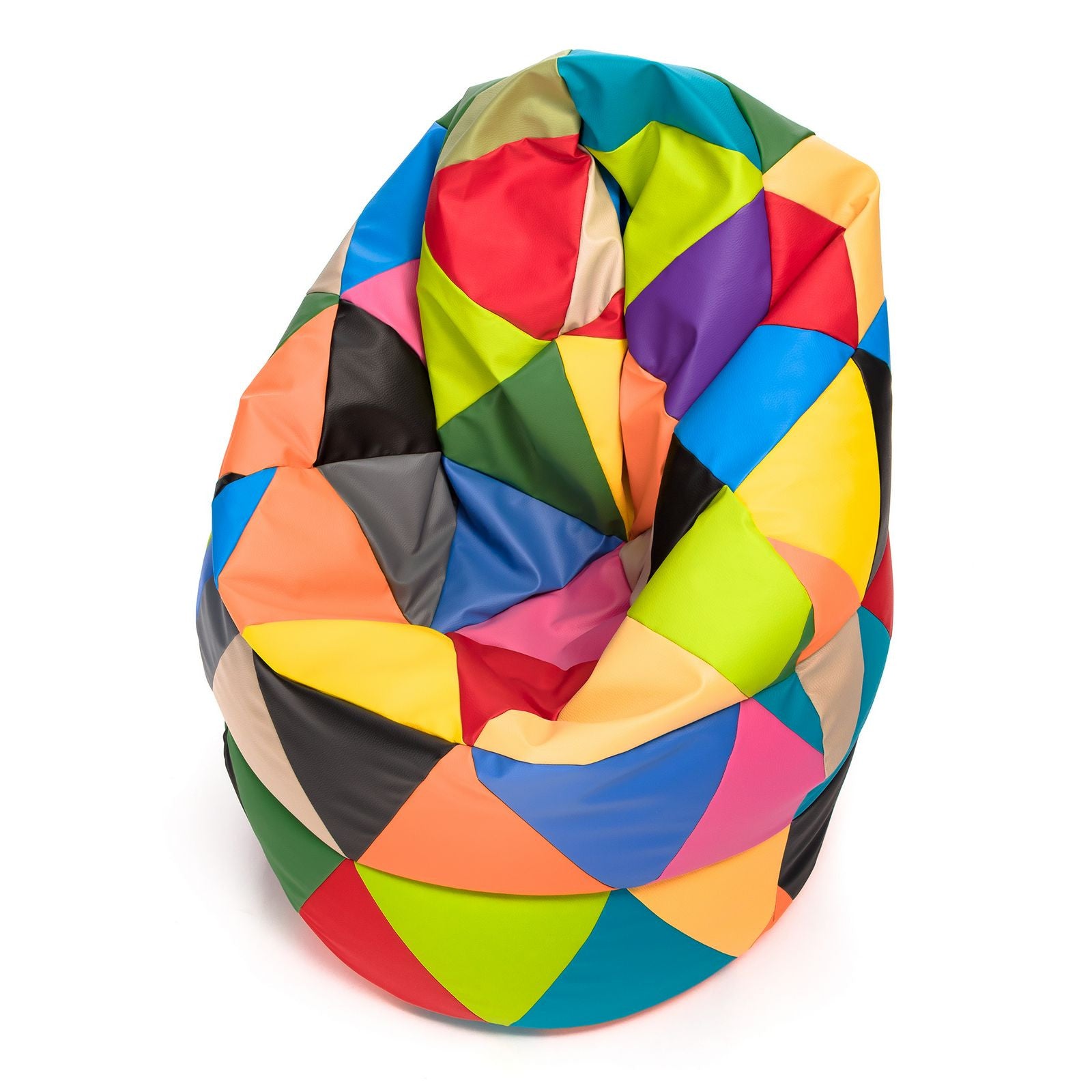 Pouf Poltrona Sacco XL Patchwork Design in Ecopelle
