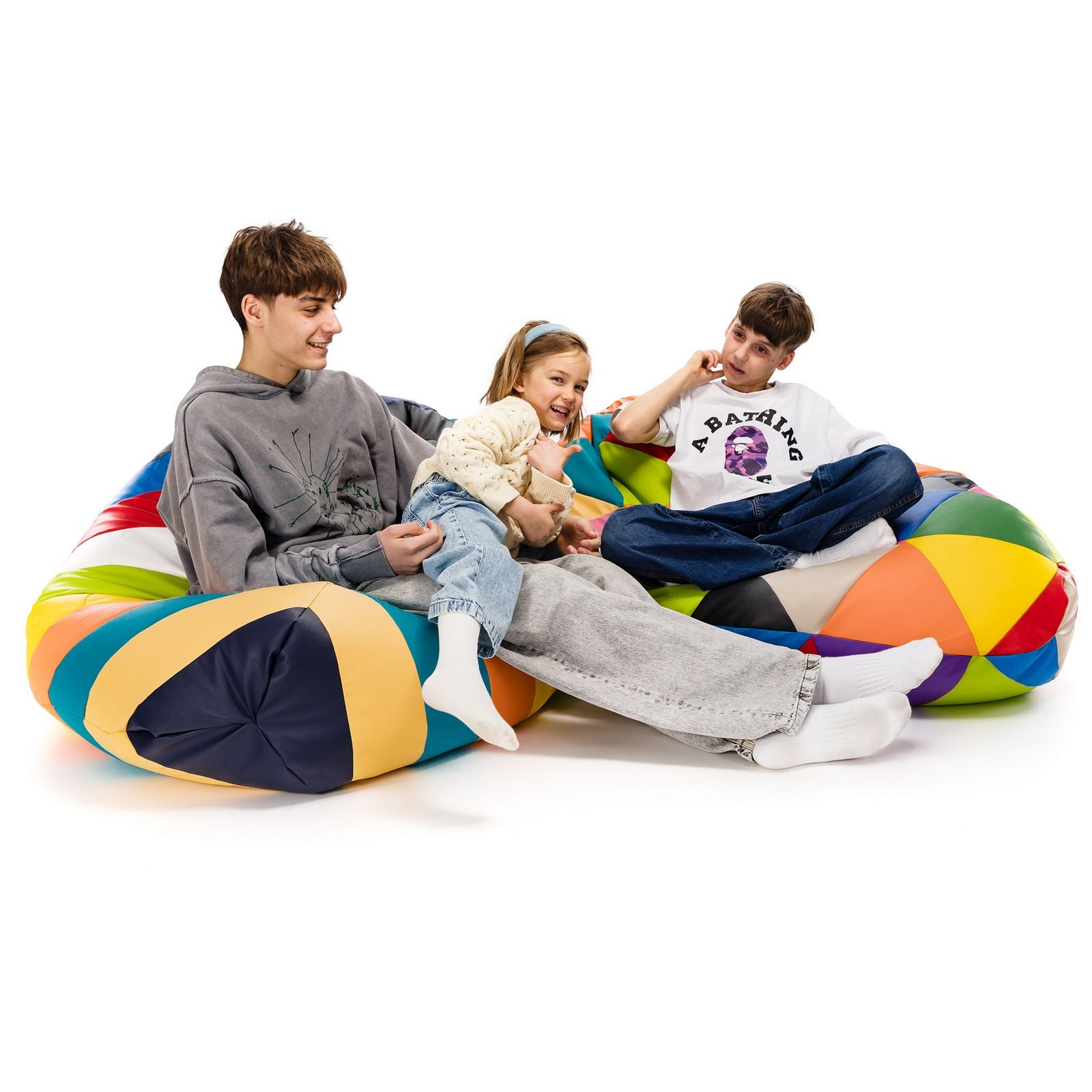Pouf Poltrona Sacco XL Patchwork Design in Ecopelle
