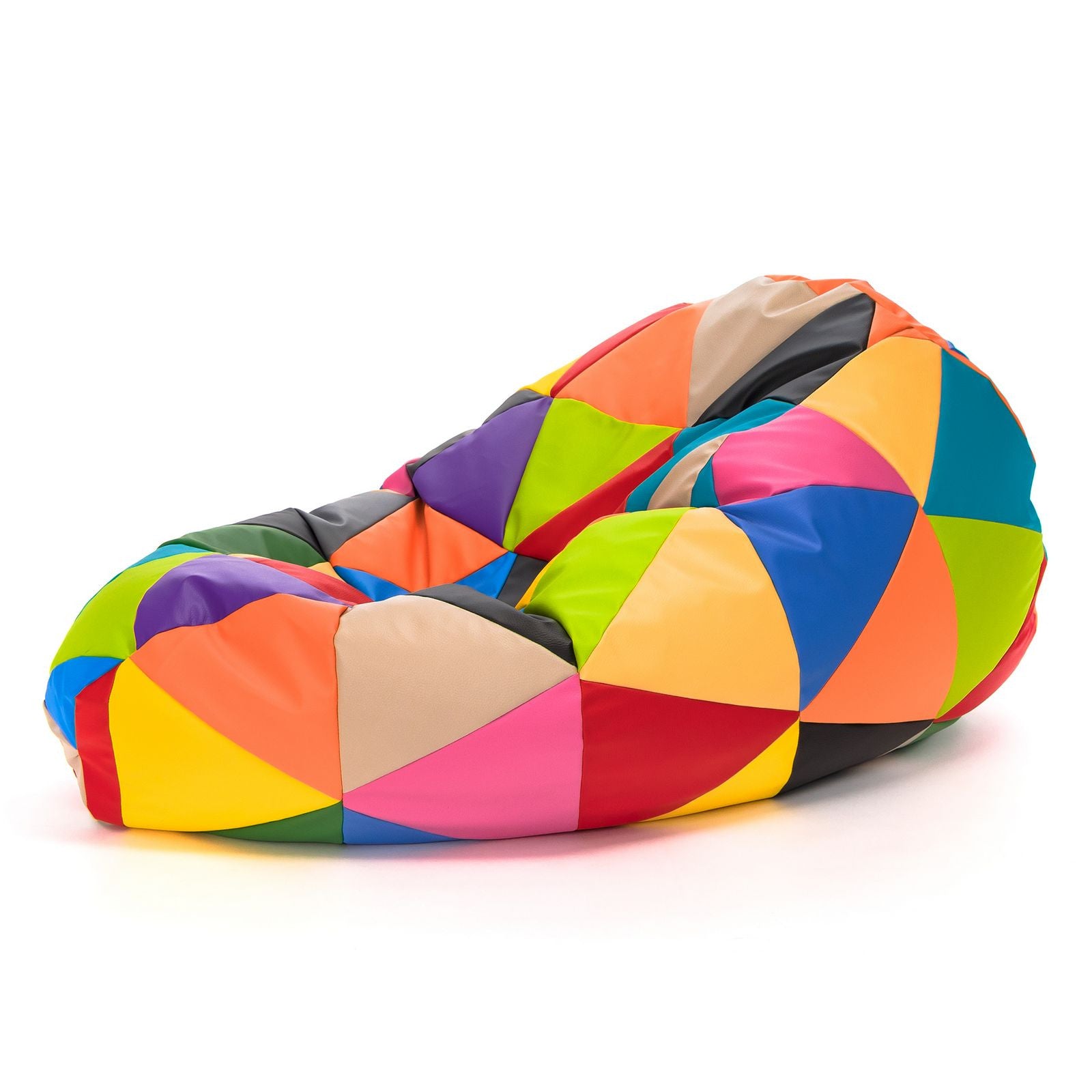 Pouf Poltrona Sacco XL Patchwork Design in Ecopelle
