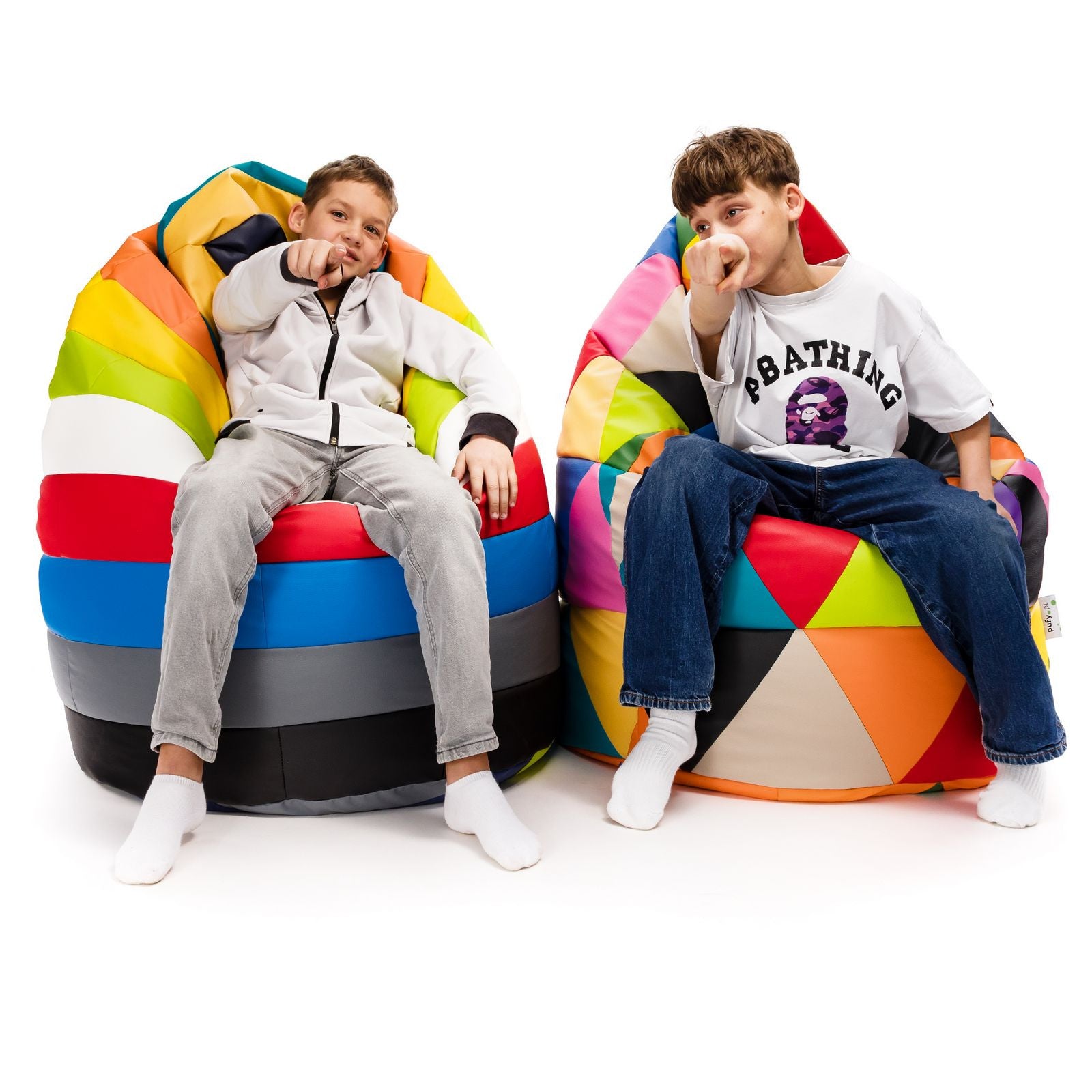 Pouf Poltrona Sacco XL Patchwork Design in Ecopelle