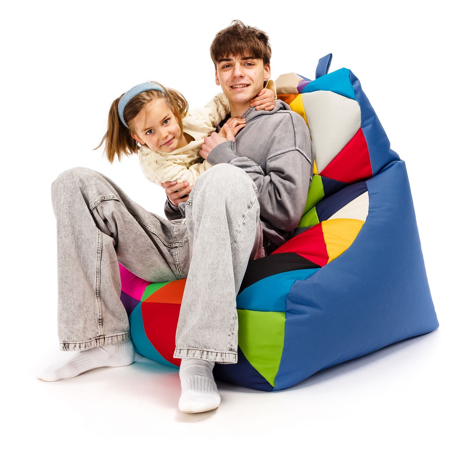 Pouf poltrona sacco seduta keiko s patchwork poliestere