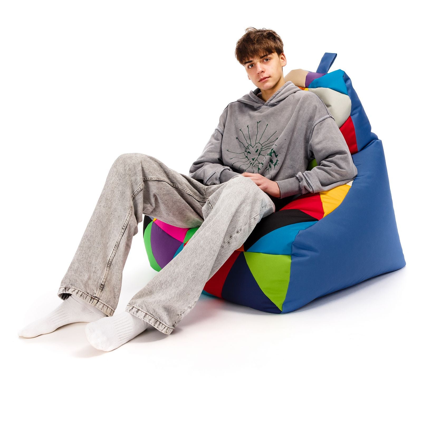 Pouf poltrona sacco seduta keiko s patchwork poliestere