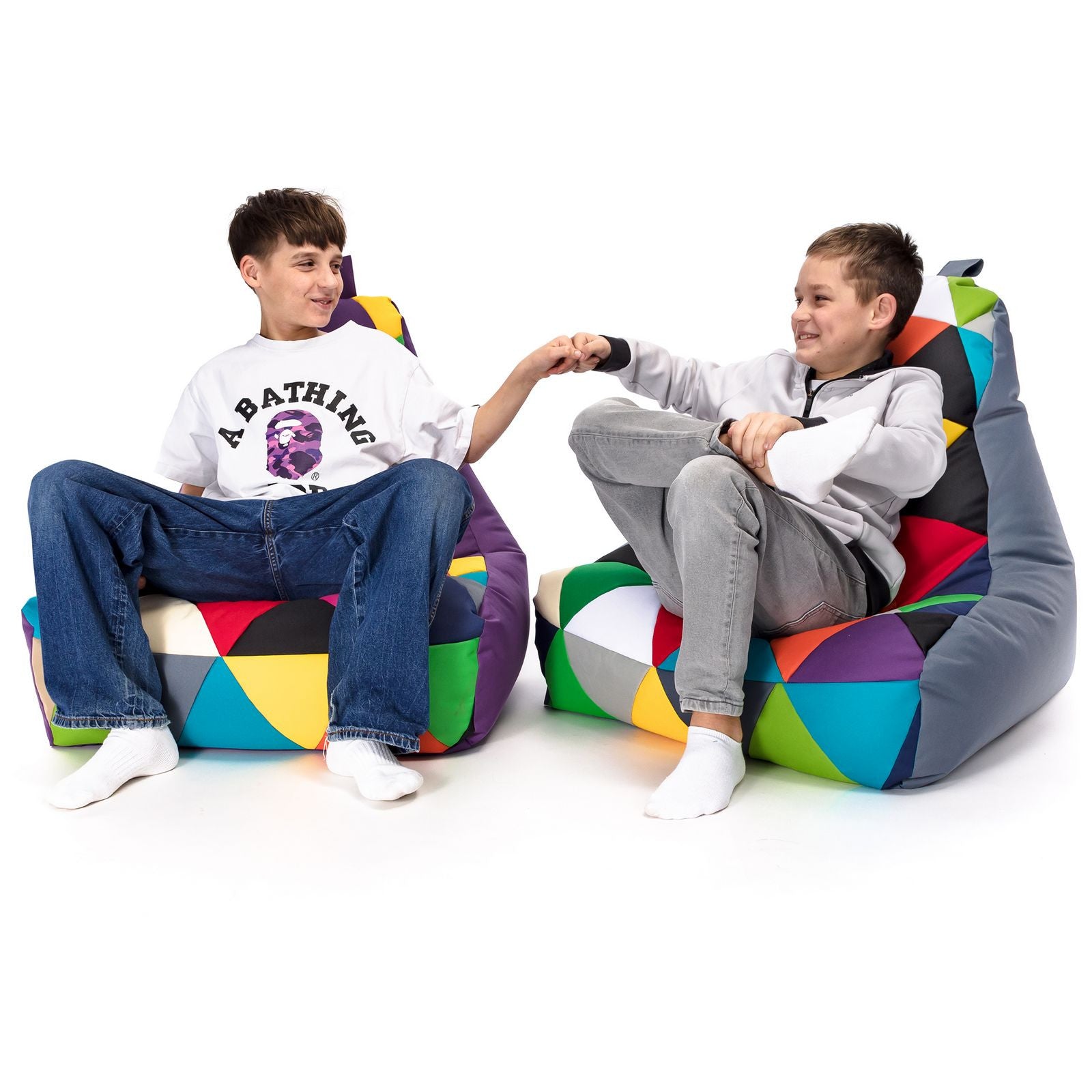 Pouf poltrona sacco seduta keiko s patchwork poliestere