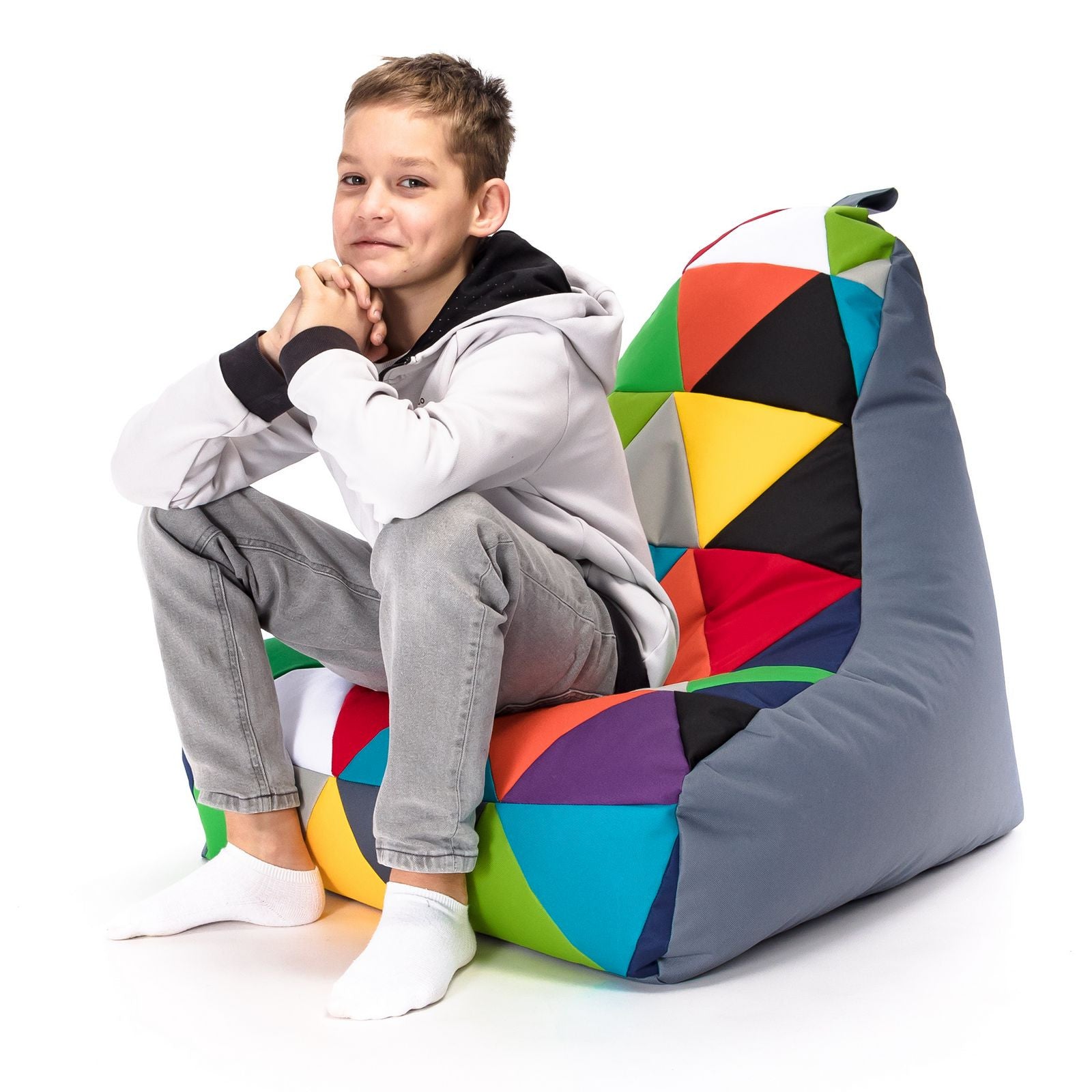 Pouf poltrona sacco seduta keiko s patchwork poliestere