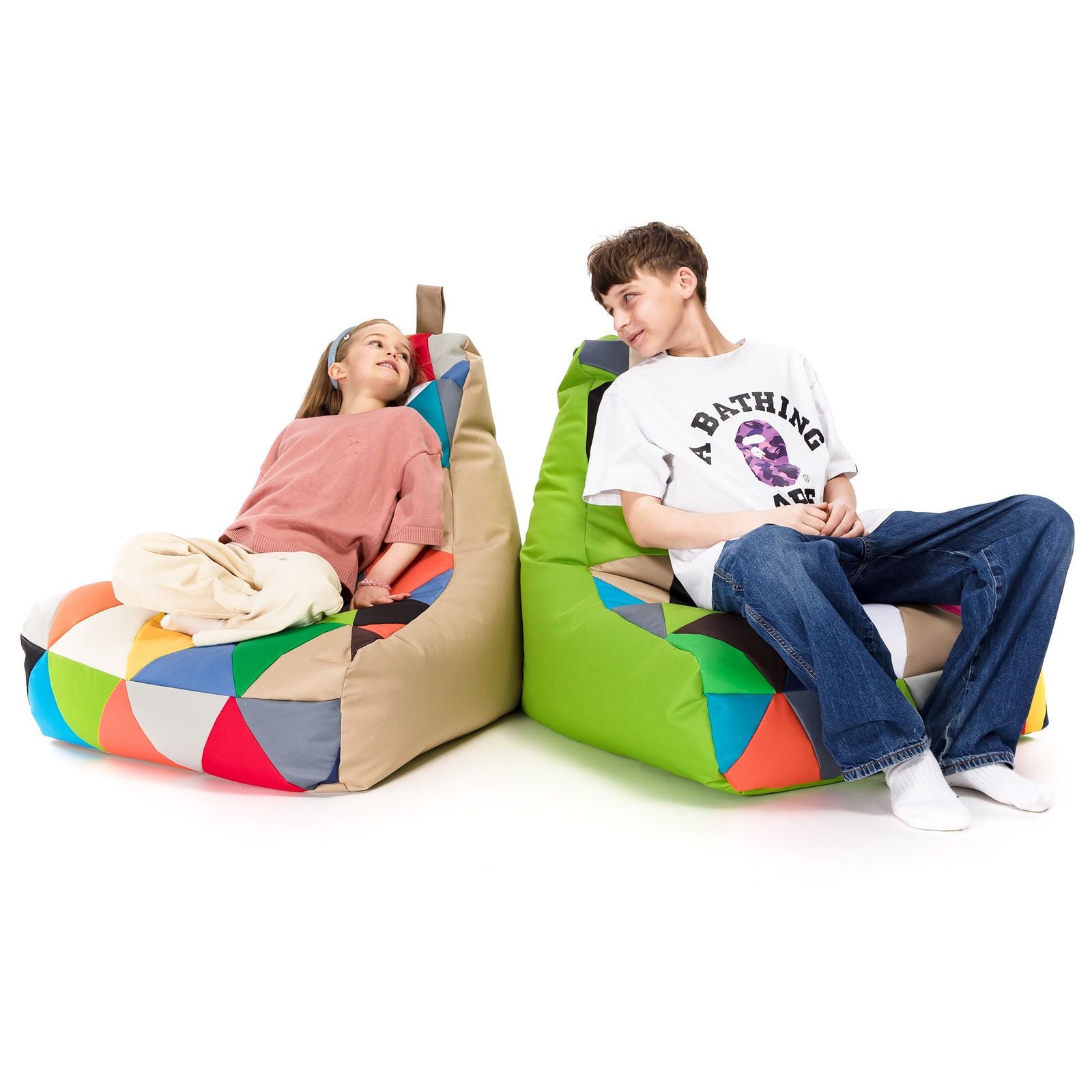 Pouf poltrona sacco seduta keiko s patchwork poliestere