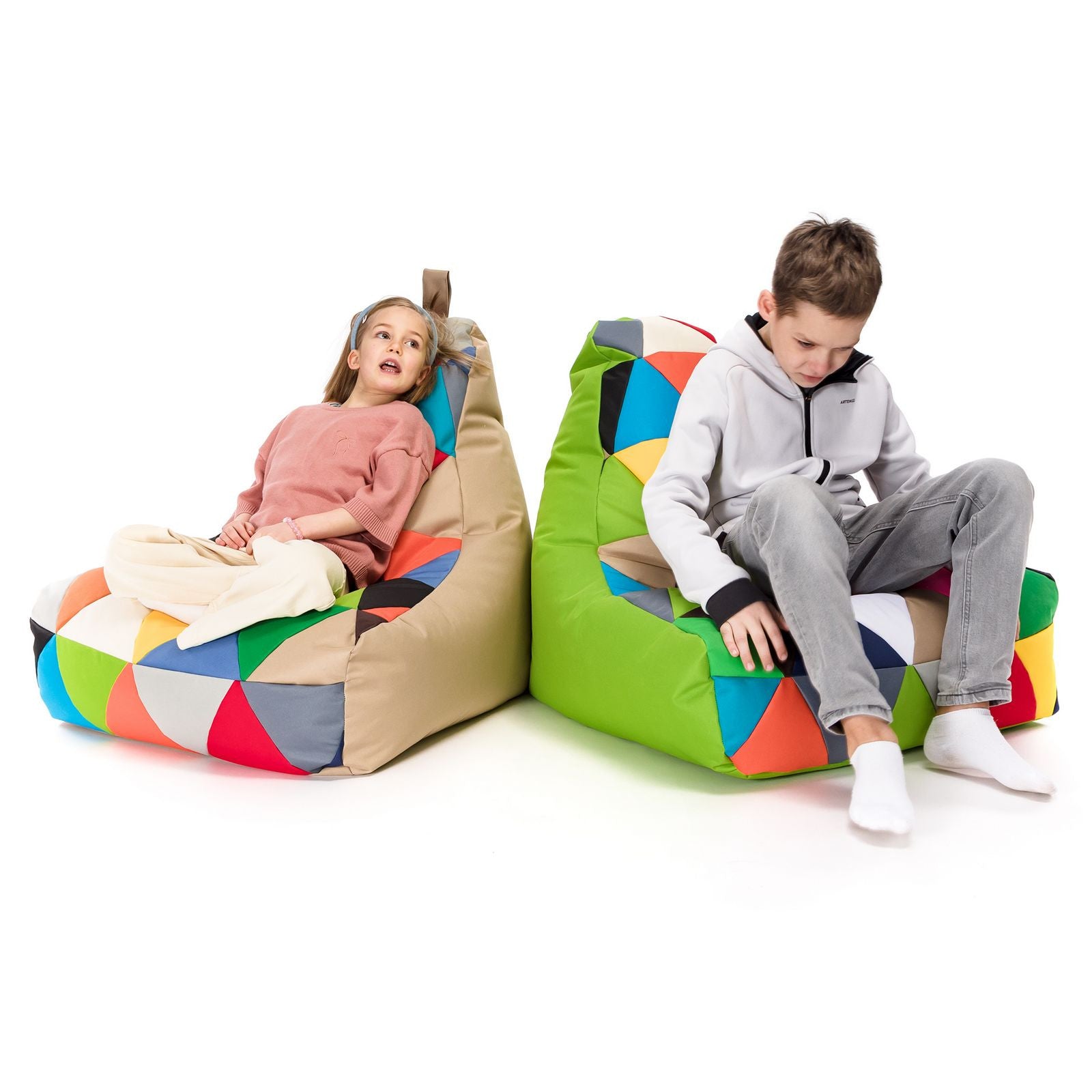 Pouf poltrona sacco seduta keiko s patchwork poliestere