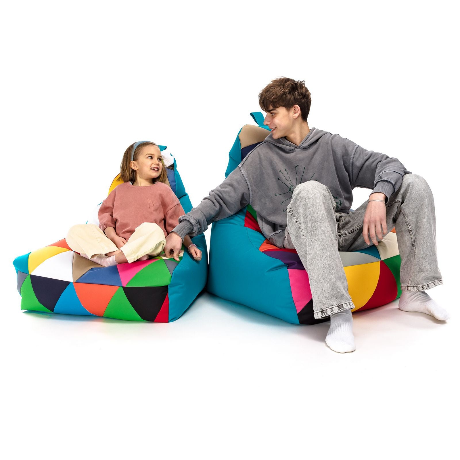 Pouf poltrona sacco seduta keiko m patchwork poliestere