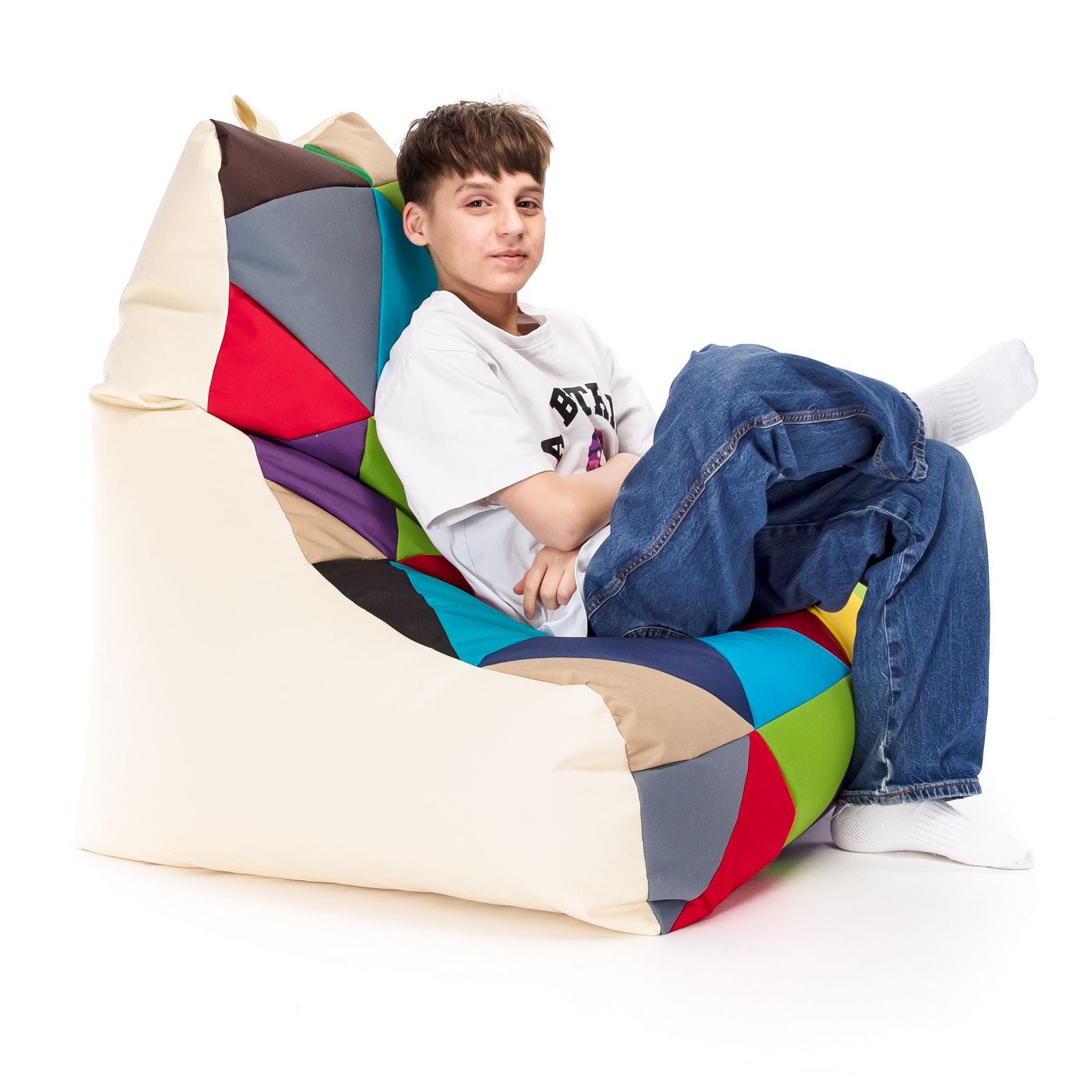 Pouf poltrona sacco seduta keiko m patchwork poliestere