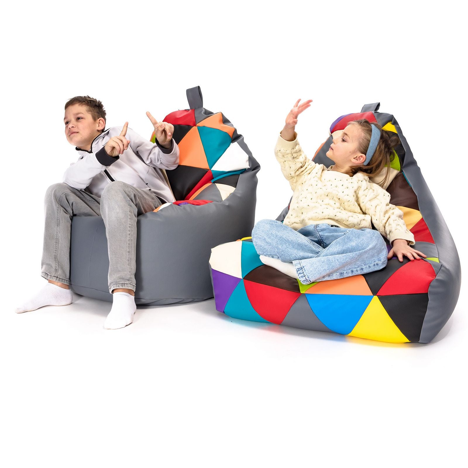 Pouf poltrona sacco seduta keiko s patchwork ecopelle