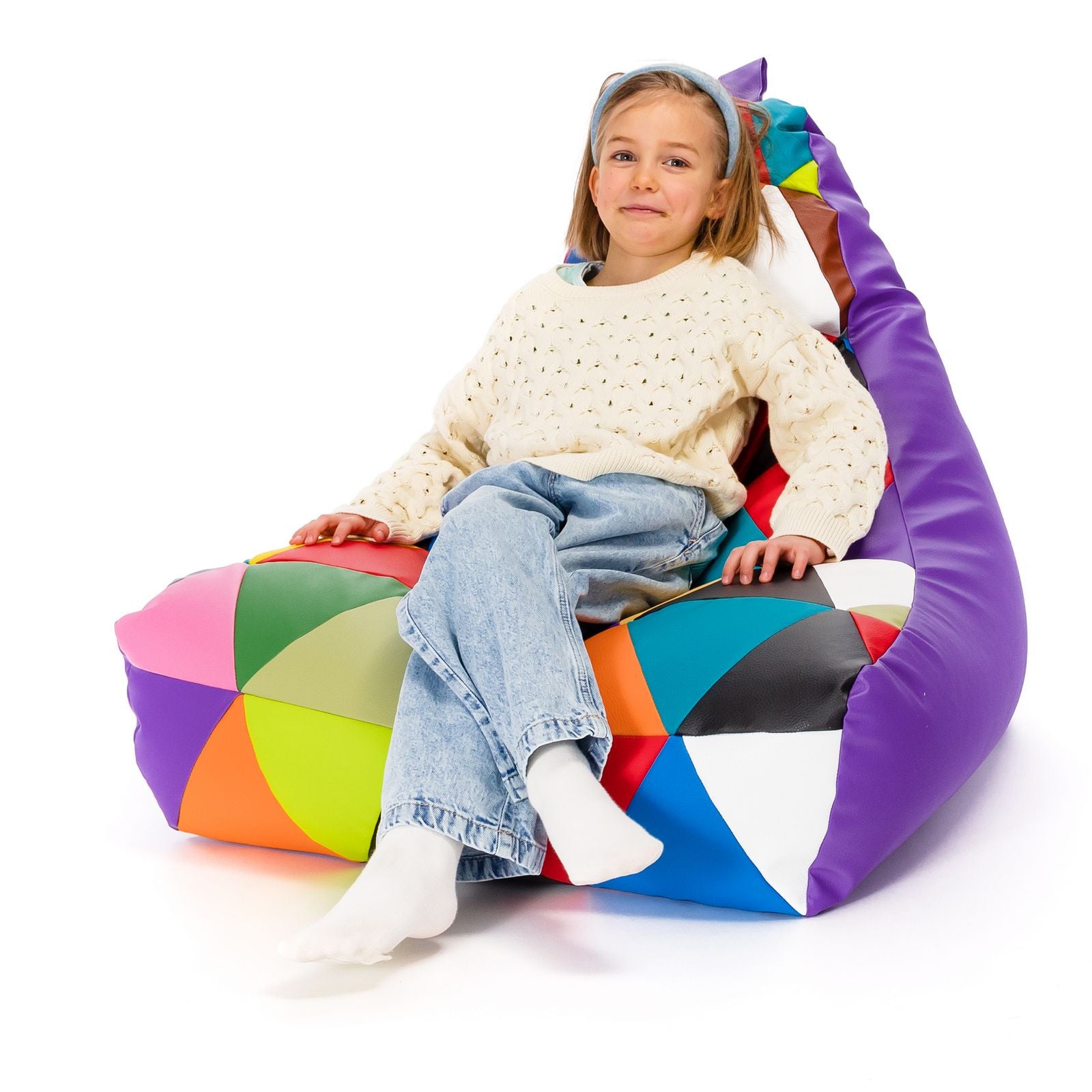 Pouf poltrona sacco seduta keiko s patchwork ecopelle