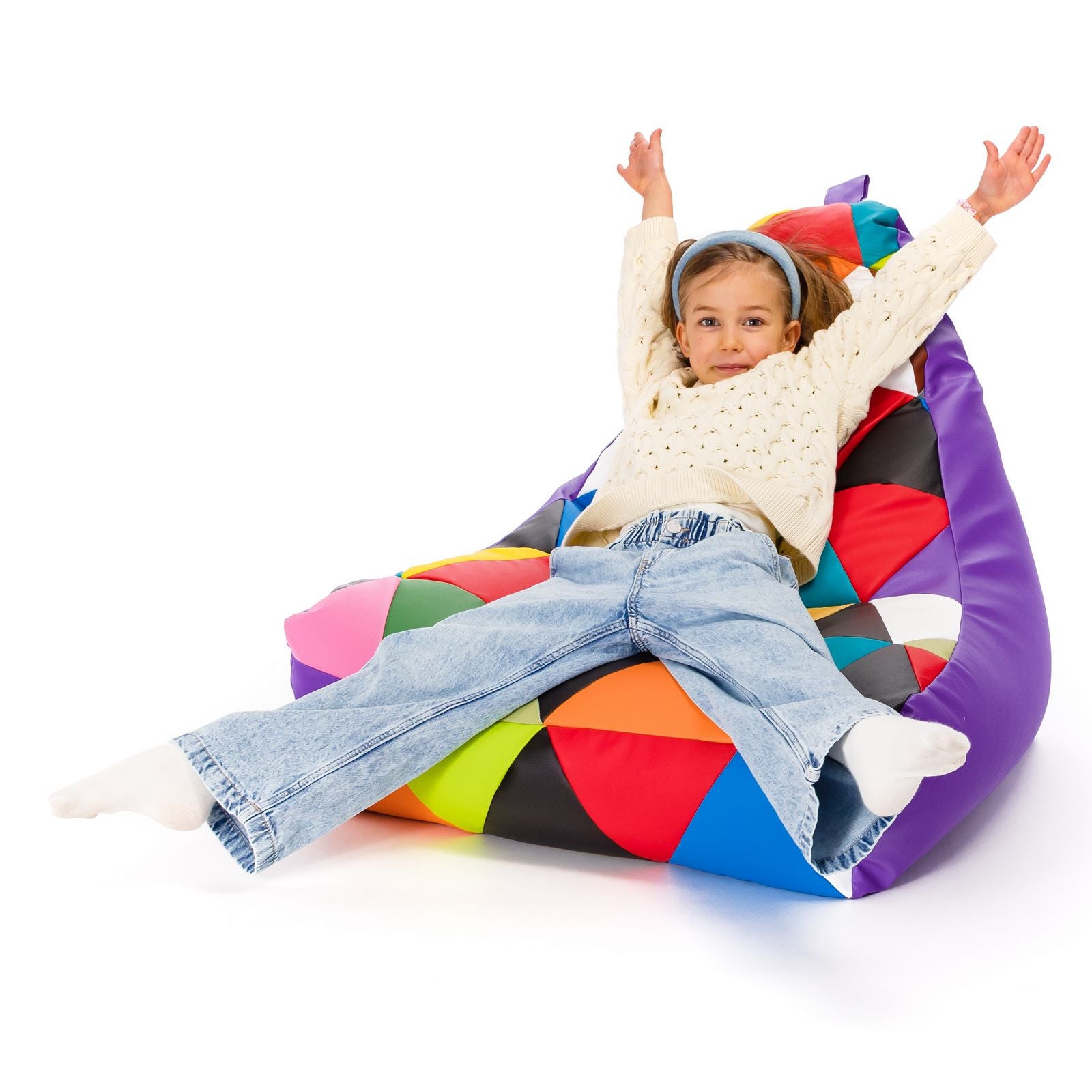 Pouf poltrona sacco seduta keiko s patchwork ecopelle