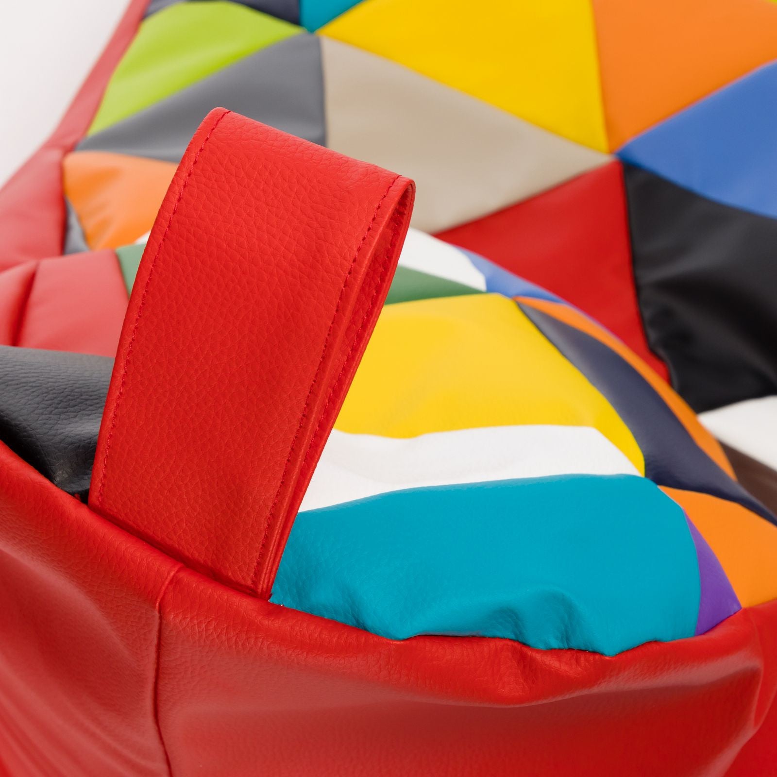 Pouf poltrona sacco seduta keiko s patchwork ecopelle