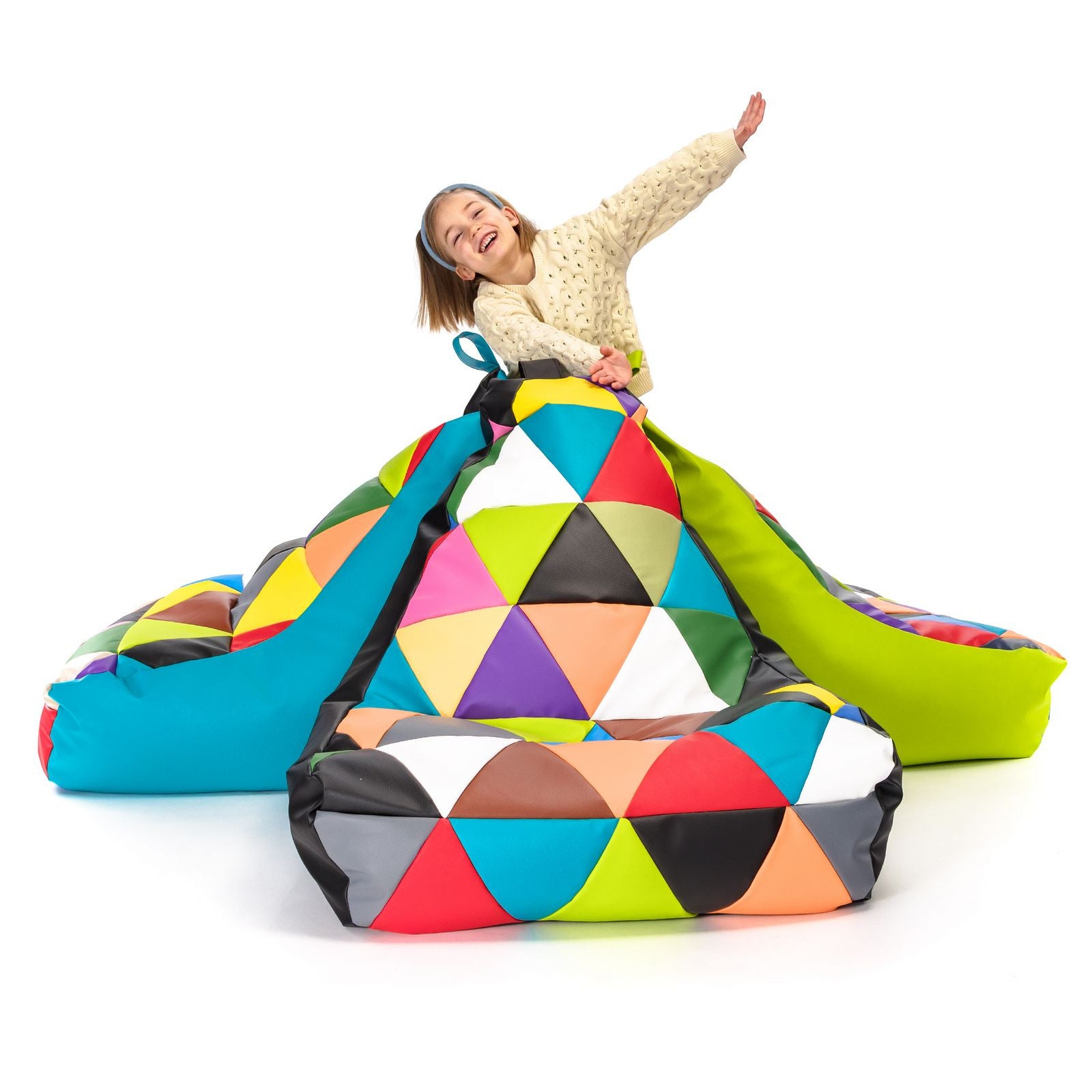 Pouf poltrona sacco seduta keiko s patchwork ecopelle