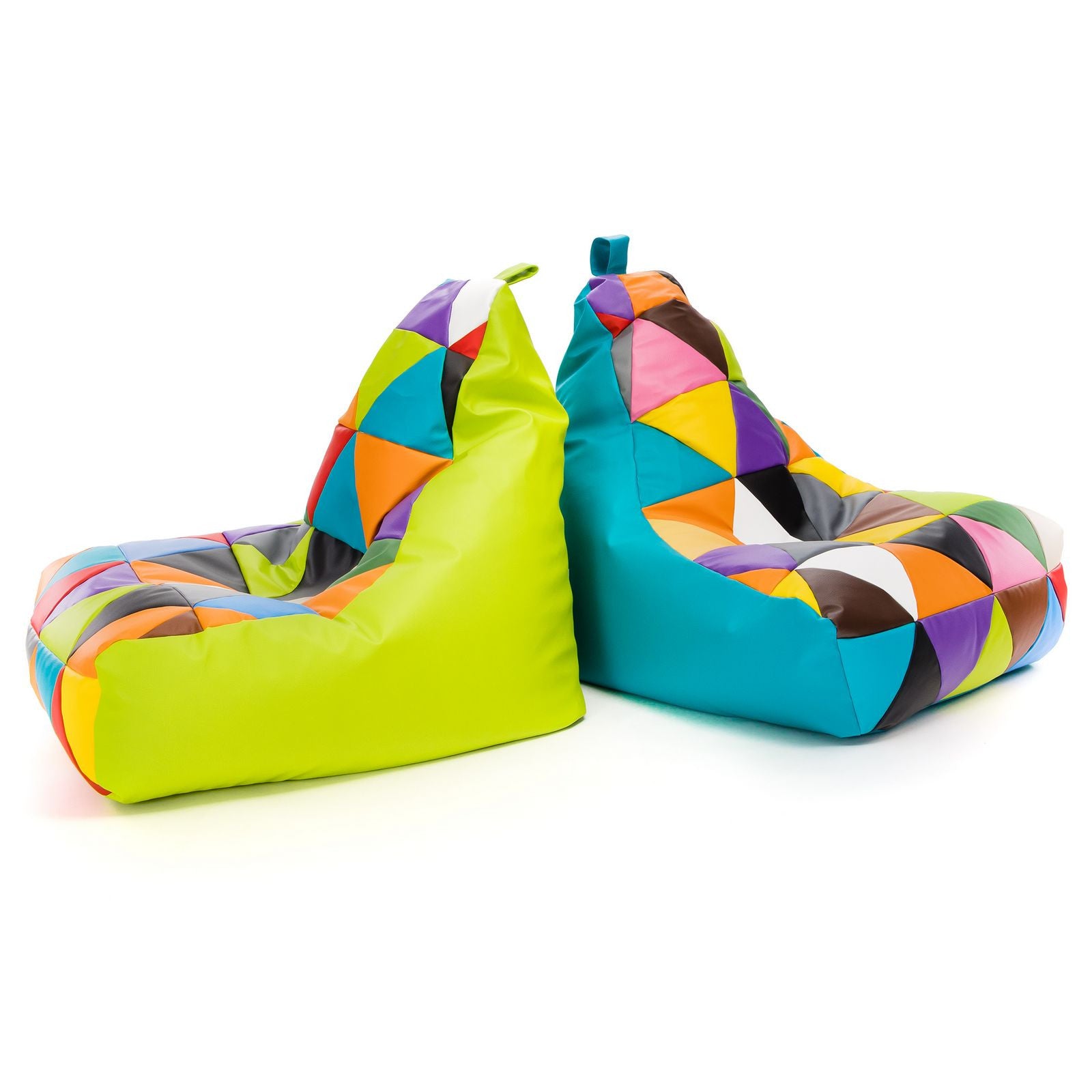 Pouf poltrona sacco seduta keiko s patchwork ecopelle