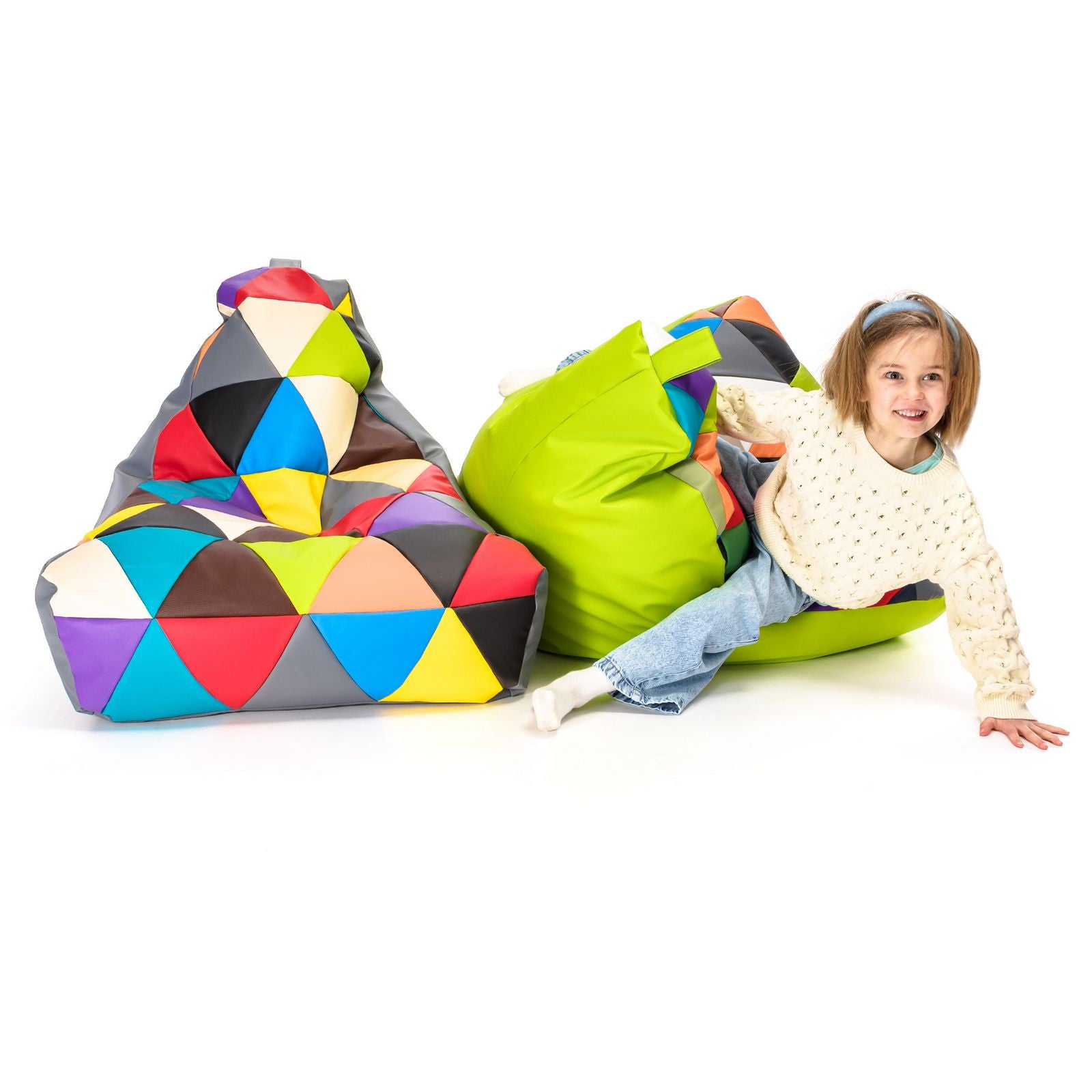 Pouf poltrona sacco seduta keiko s patchwork ecopelle