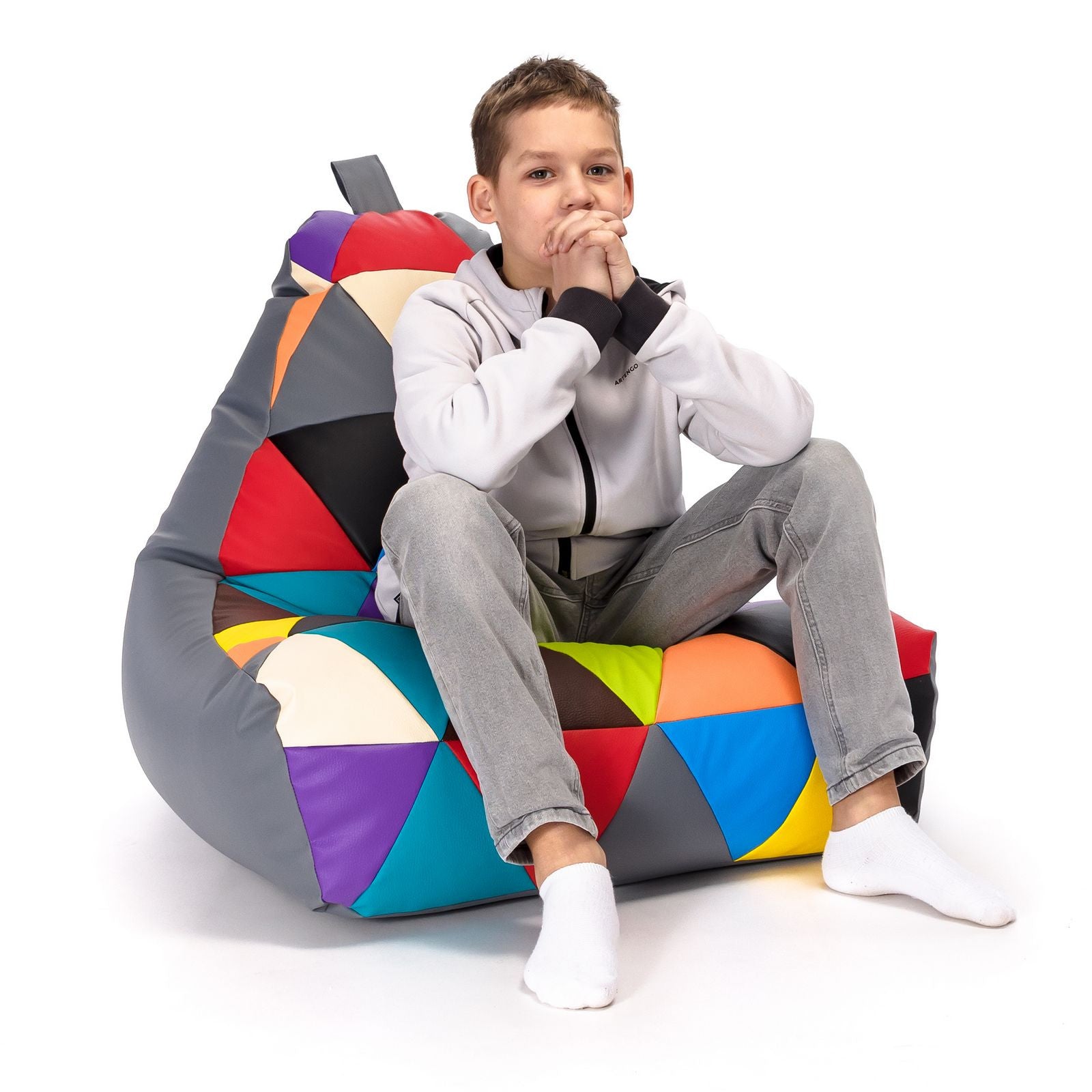 Pouf poltrona sacco seduta keiko s patchwork ecopelle