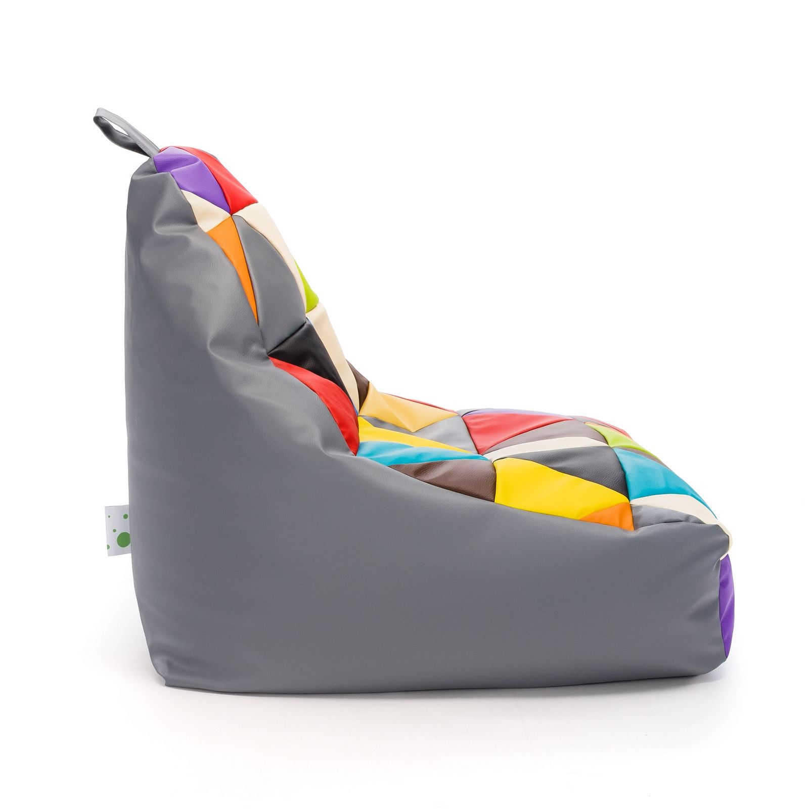 Pouf poltrona sacco seduta keiko s patchwork ecopelle