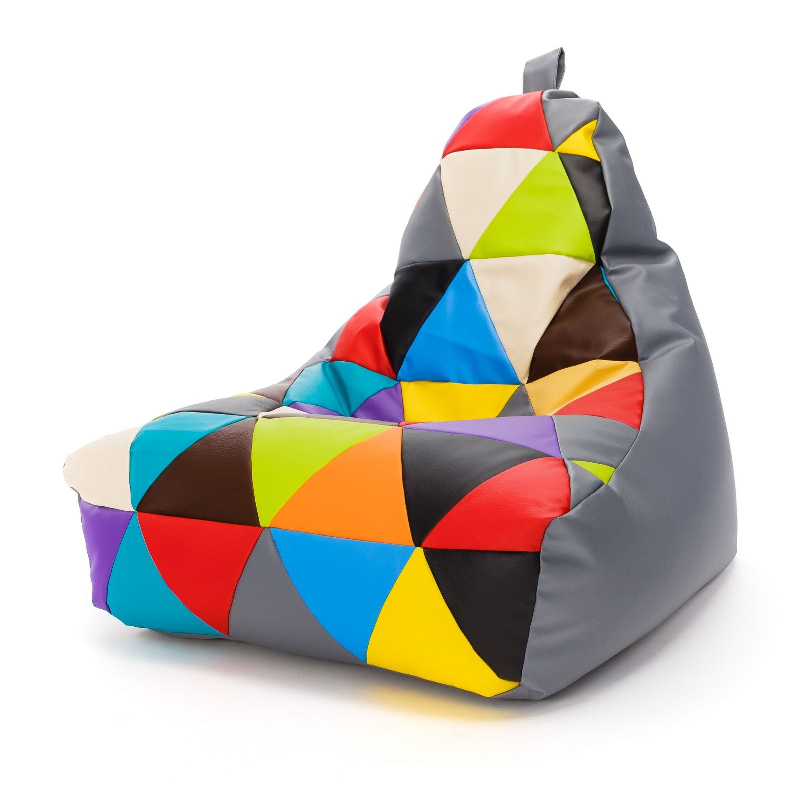 Pouf poltrona sacco seduta keiko s patchwork ecopelle